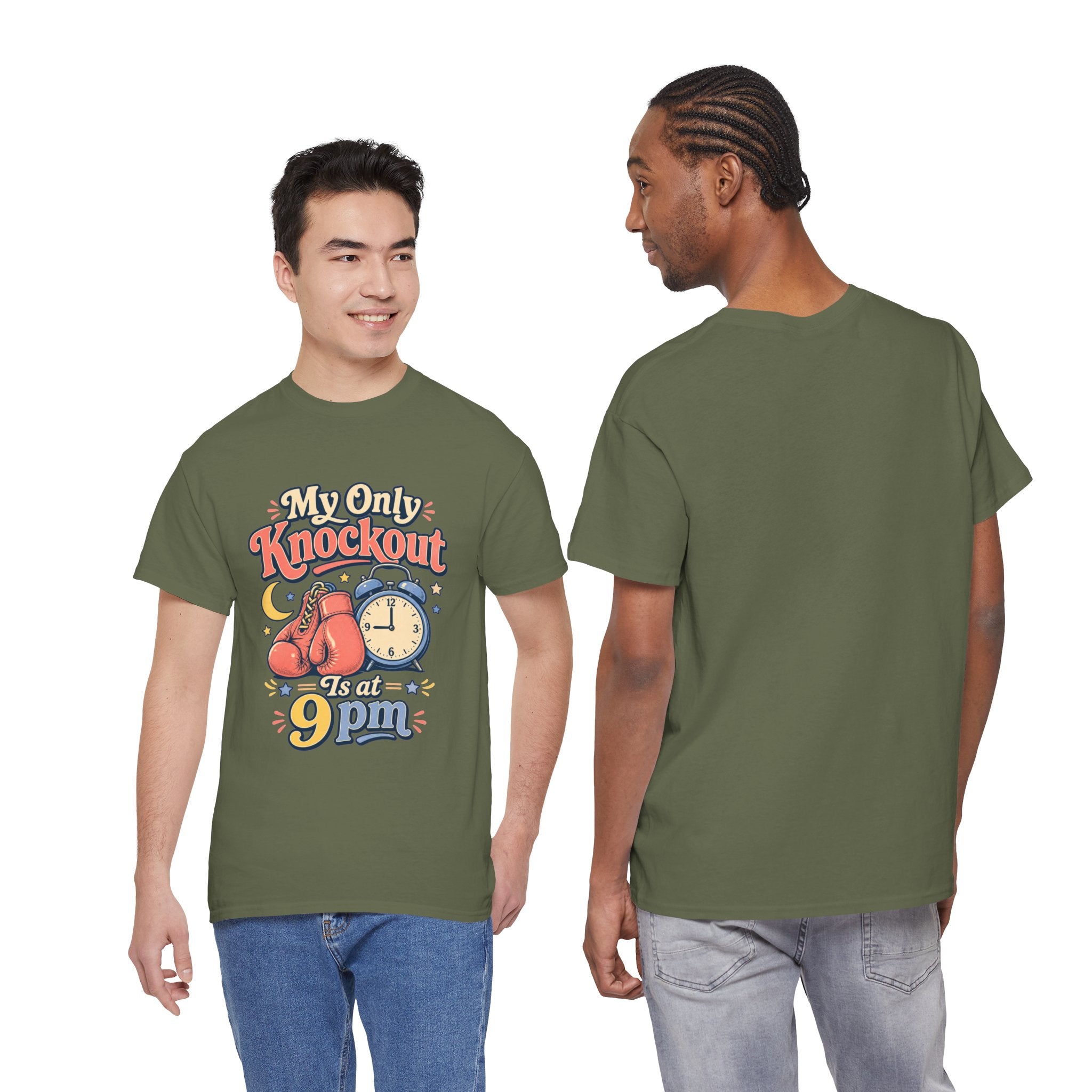 My Only Knockout Is at 9PM T-Shirt |  Funny Night Owl Boxing Graphic Tee  2607044