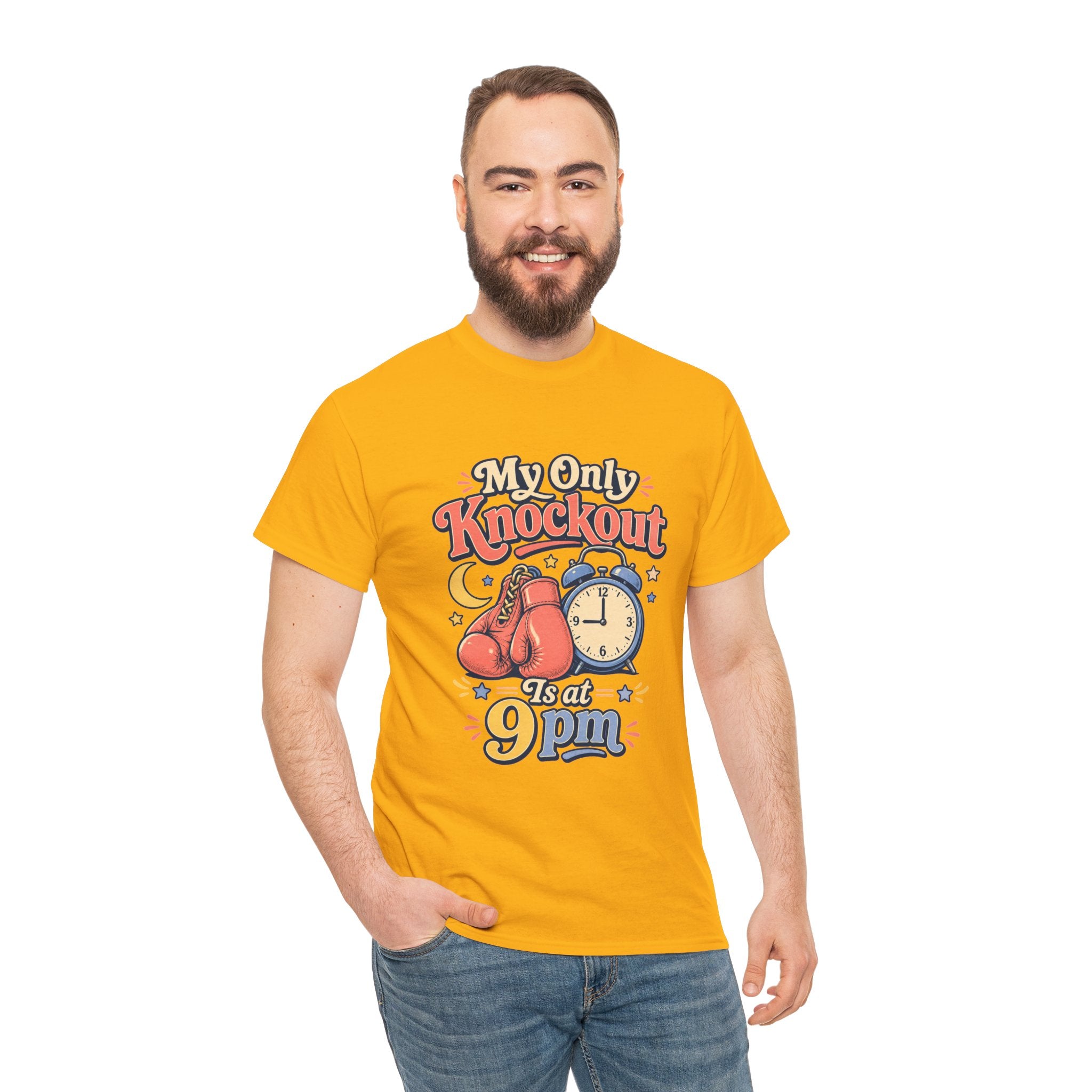 My Only Knockout Is at 9PM T-Shirt |  Funny Night Owl Boxing Graphic Tee  2607044