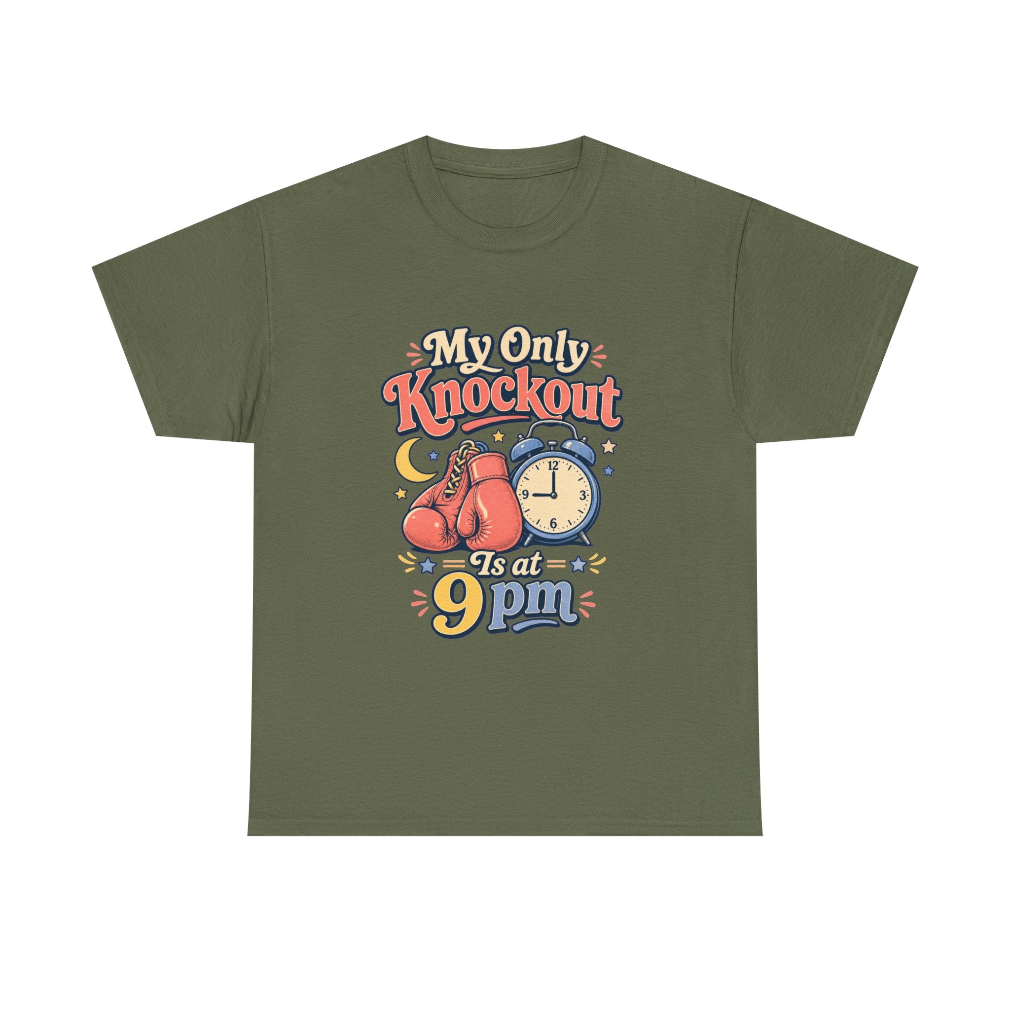 My Only Knockout Is at 9PM T-Shirt |  Funny Night Owl Boxing Graphic Tee  2607044
