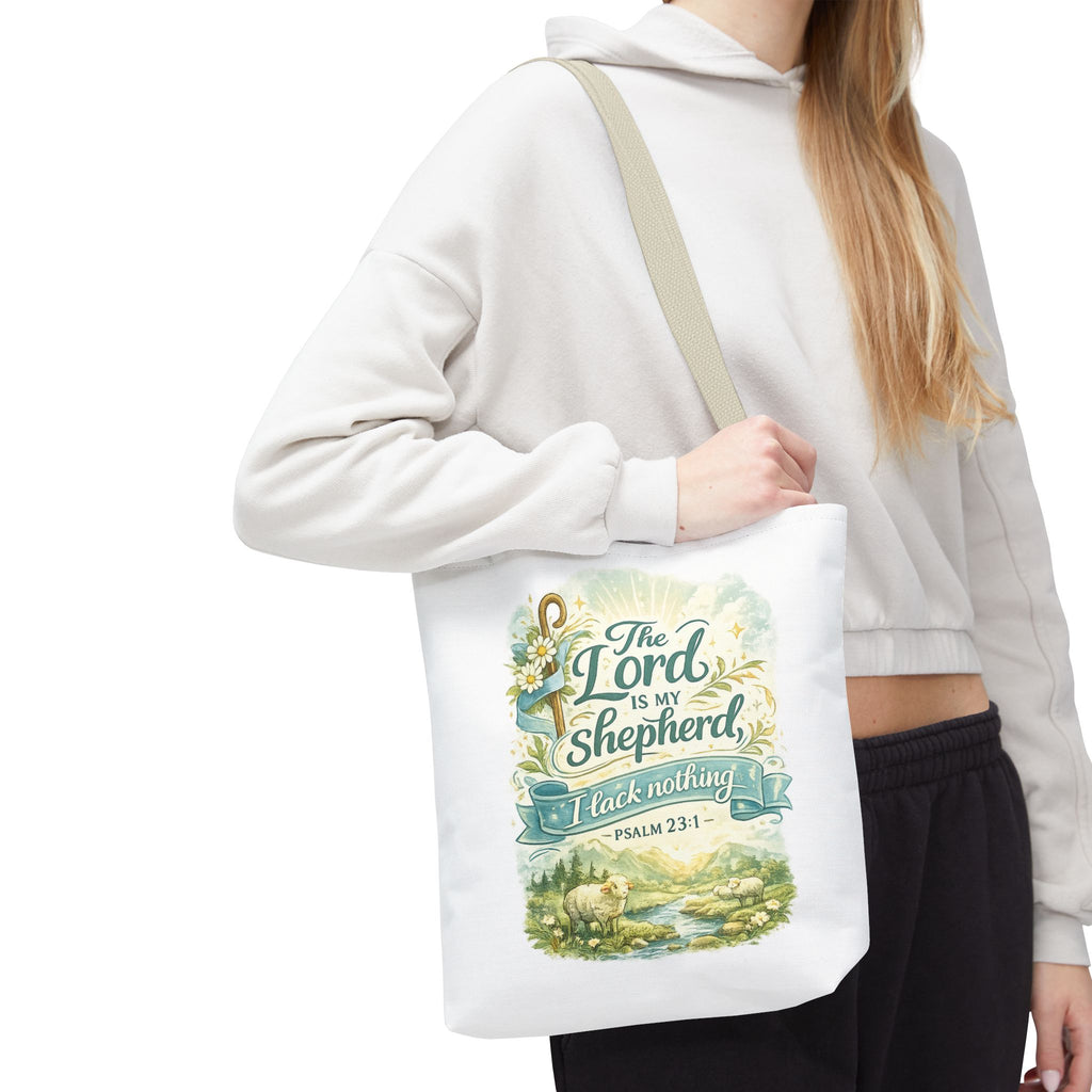 Floral Faith Tote Bag | The Lord Is My Shepherd | Psalm 23:1  4 Colors 2607043