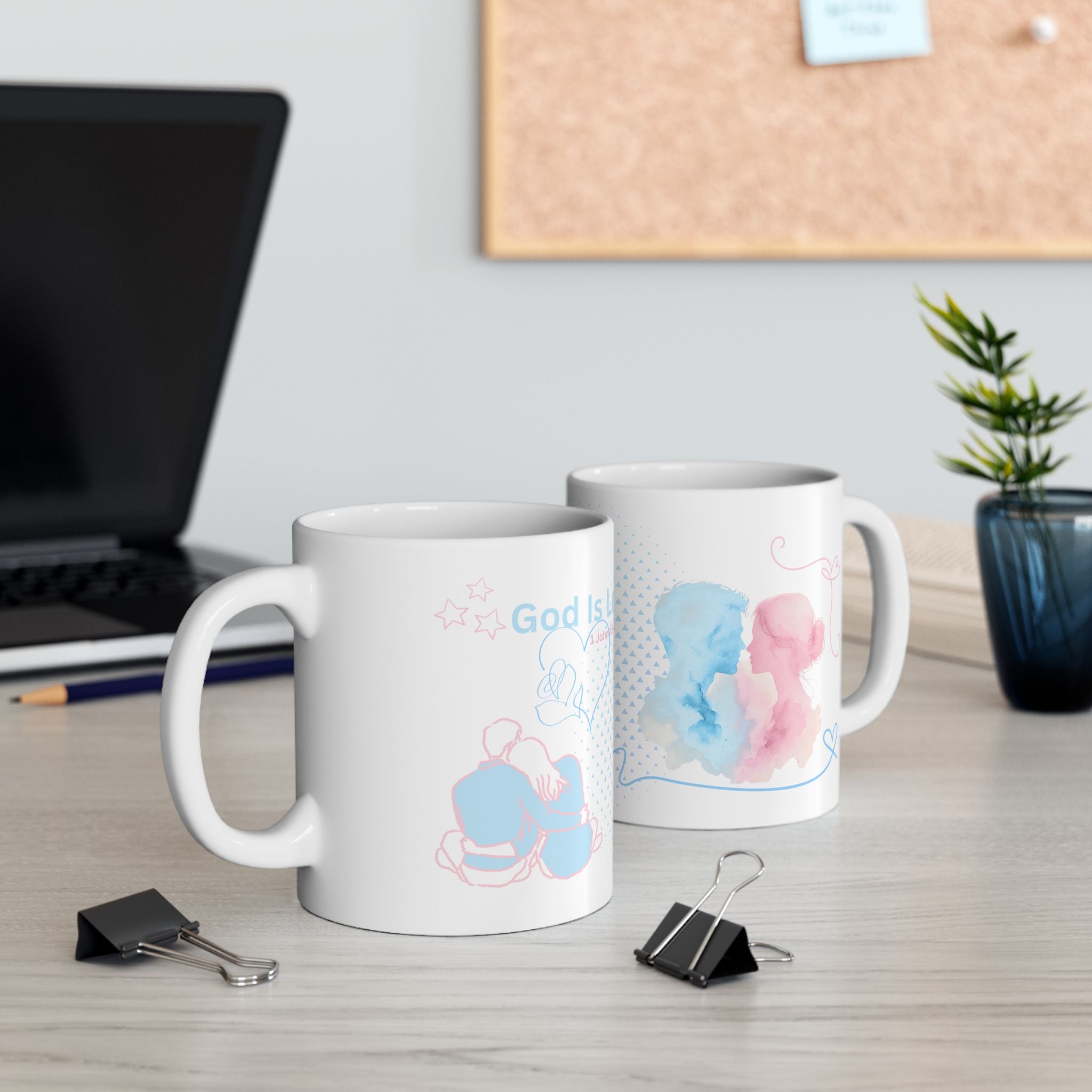 Ceramic Mug - Cute Pastel Couple Love Design (11oz, 15oz)