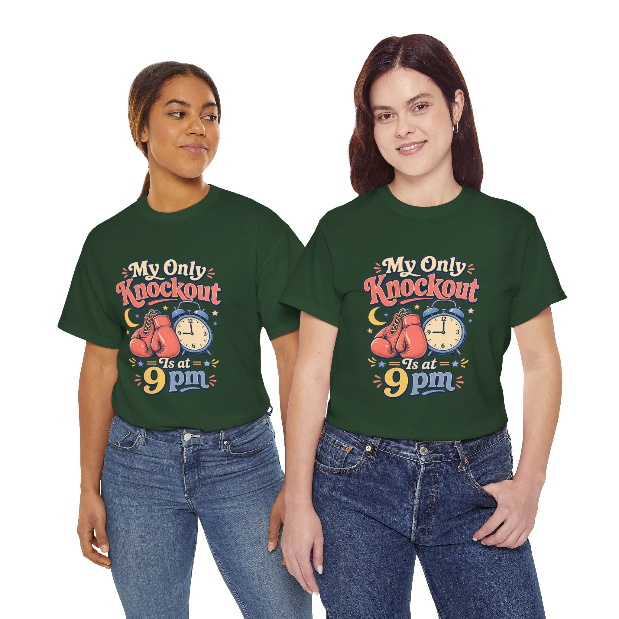 My Only Knockout Is at 9PM T-Shirt |  Funny Night Owl Boxing Graphic Tee  2607044