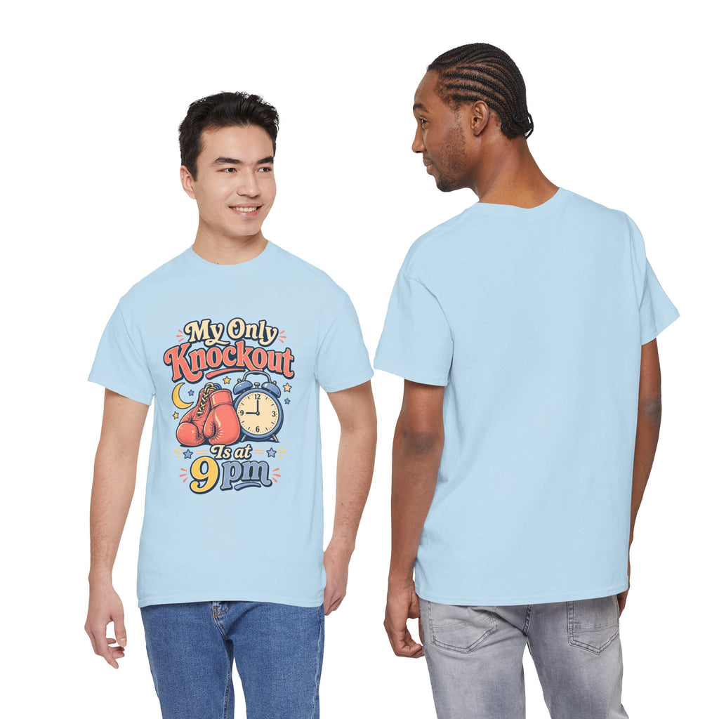 My Only Knockout Is at 9PM T-Shirt |  Funny Night Owl Boxing Graphic Tee  2607044