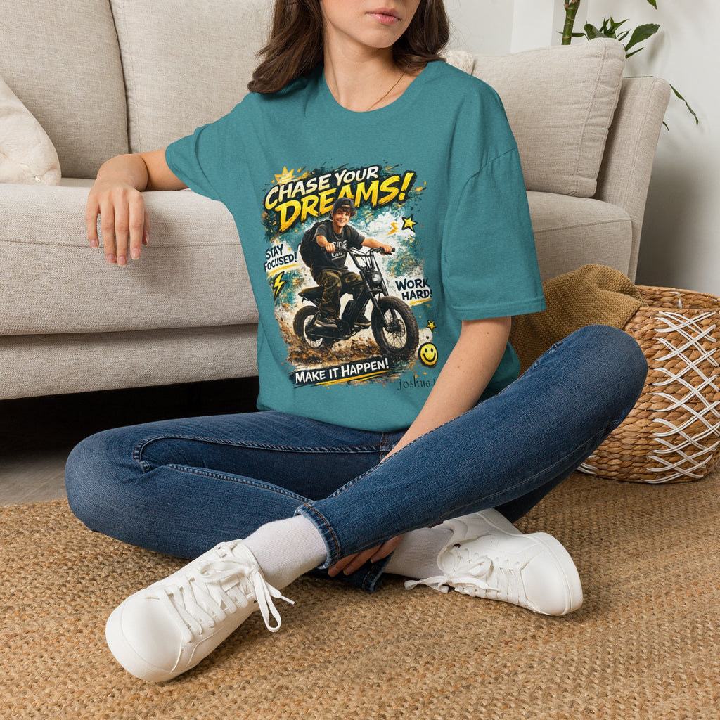 Chase Your Dreams Motorcycle Rider T-Shirt | Motivational Graphic Tee