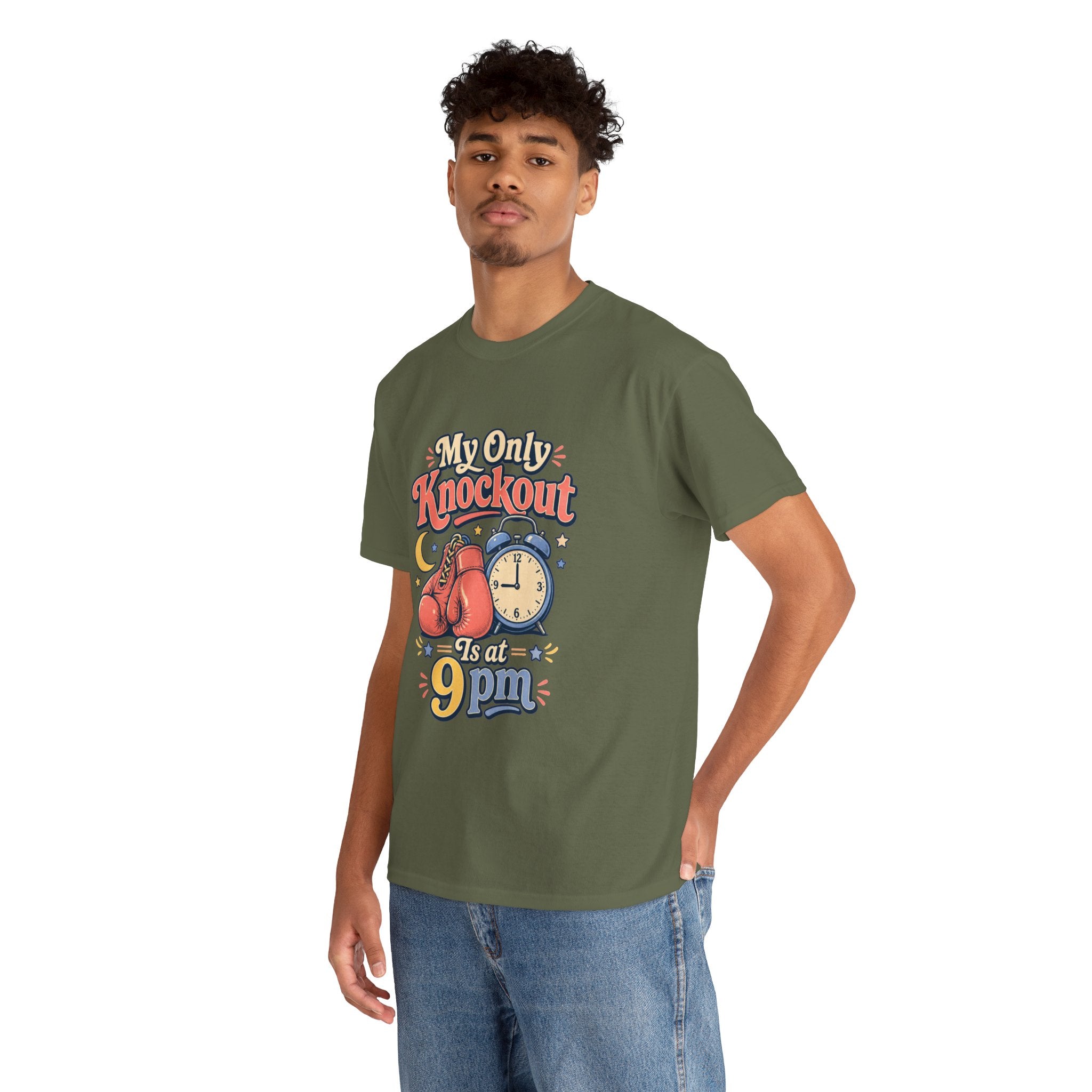 My Only Knockout Is at 9PM T-Shirt |  Funny Night Owl Boxing Graphic Tee  2607044