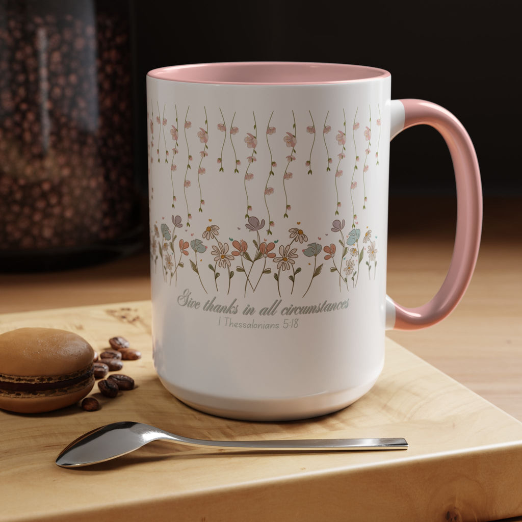 Custom Name For Thank You Coffee Mug | Personalized Grateful Floral Coffee Mug |  Gentle Remembrance 11oz | 15oz 2607033