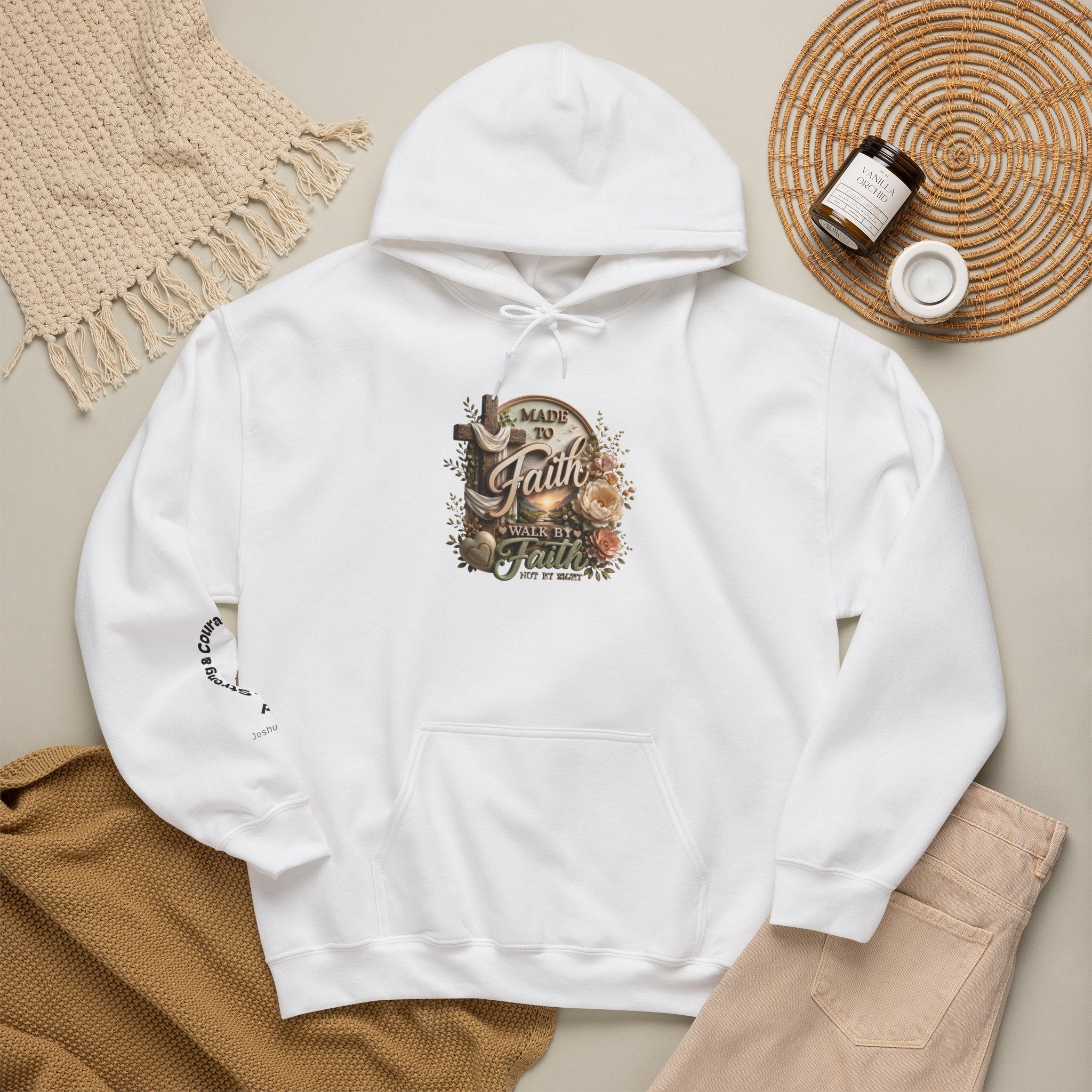 Faith Over Fear hoodie | Christian scripture floral design