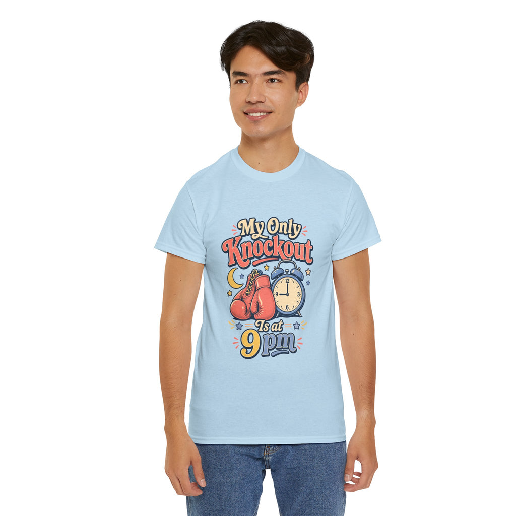 My Only Knockout Is at 9PM T-Shirt |  Funny Night Owl Boxing Graphic Tee  2607044