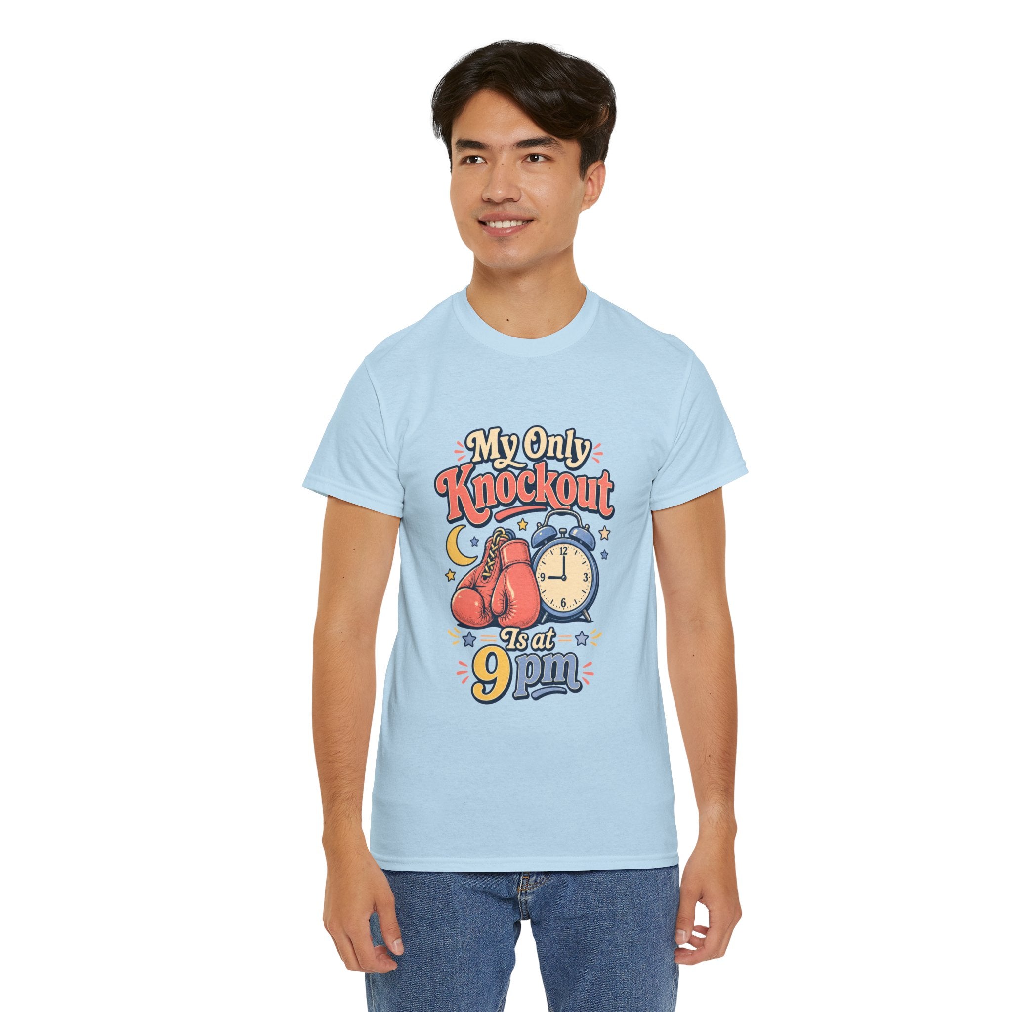 My Only Knockout Is at 9PM T-Shirt |  Funny Night Owl Boxing Graphic Tee  2607044