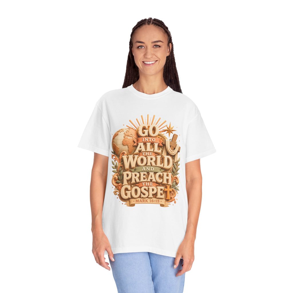 T-Shirt — "Go Into All the World and Preach the Gospel" Christian Mission Tee