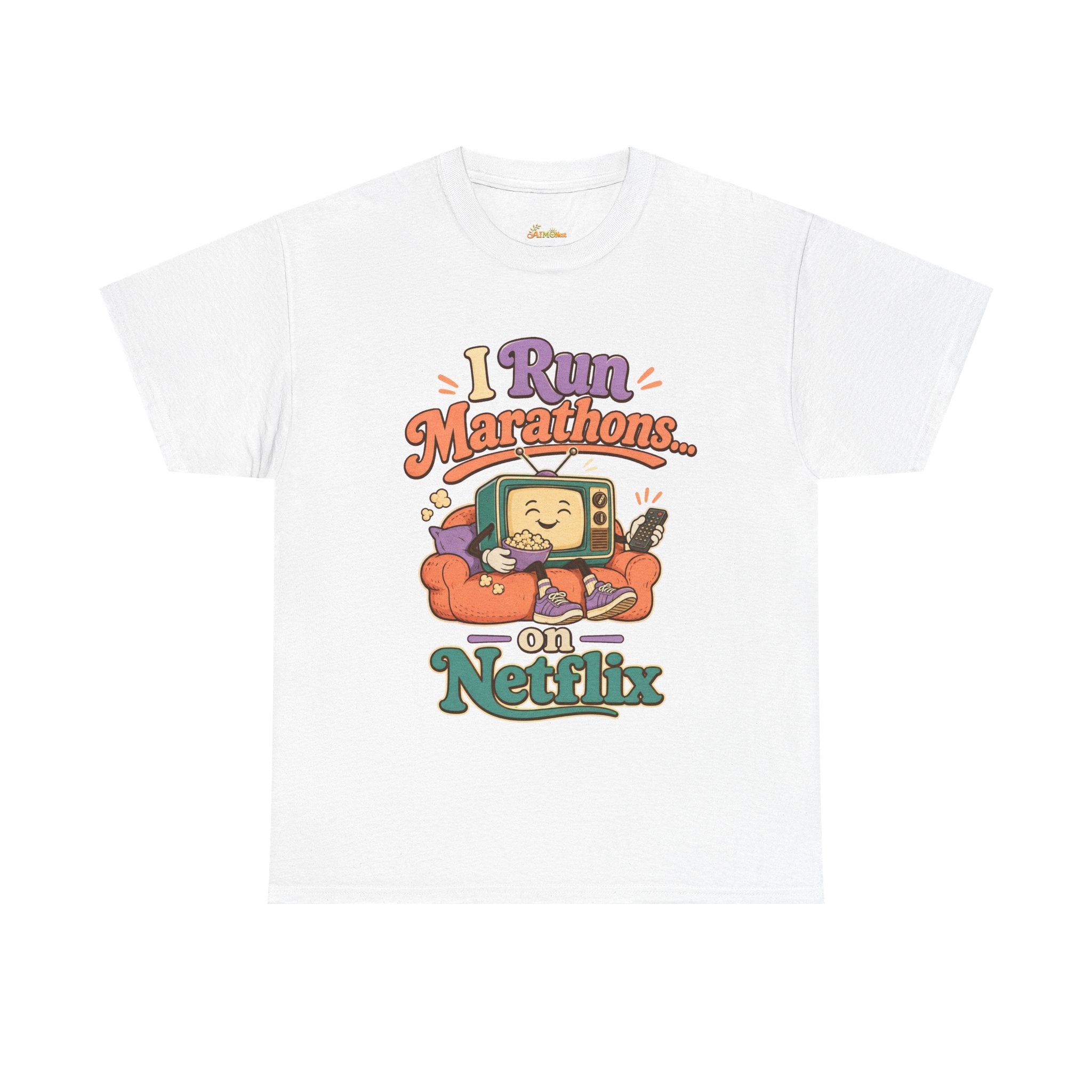 TV Marathon Tee — "I Run Marathons on Netflix" Funny Binge-Watching Shirt 2607019