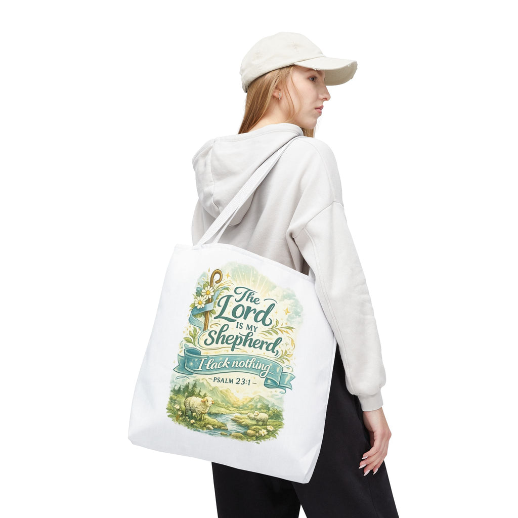 Floral Faith Tote Bag | The Lord Is My Shepherd | Psalm 23:1  4 Colors 2607043