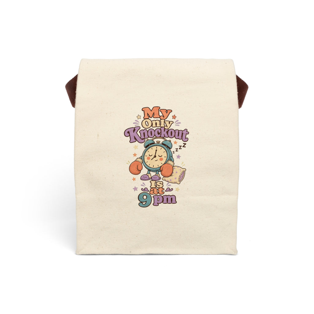 Canvas Lunch Bag | My Only Knockout Is at 9pm | Cute Alarm Clock Design 2607030