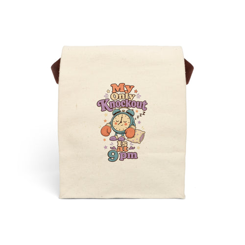 Canvas Lunch Bag | My Only Knockout Is at 9pm | Cute Alarm Clock Design 2607030