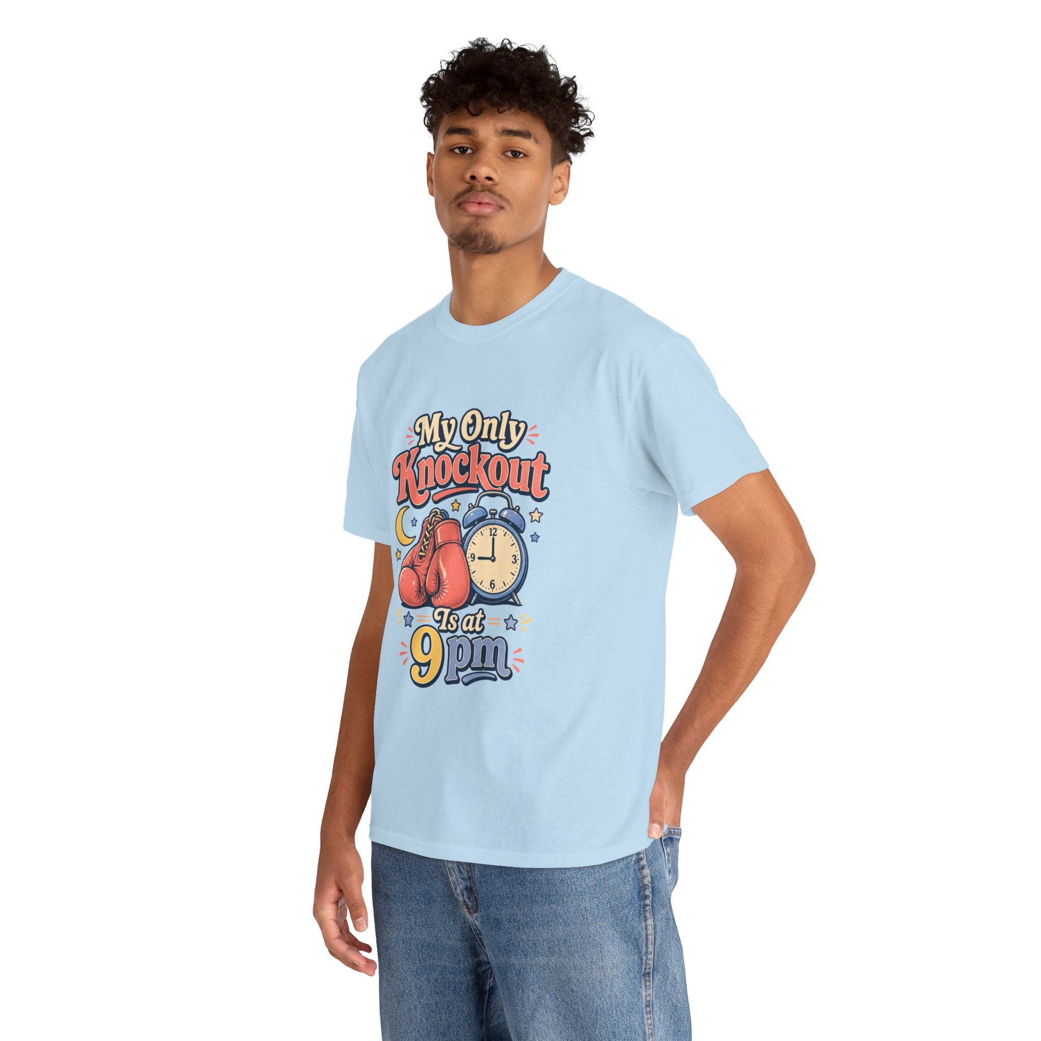 My Only Knockout Is at 9PM T-Shirt |  Funny Night Owl Boxing Graphic Tee  2607044