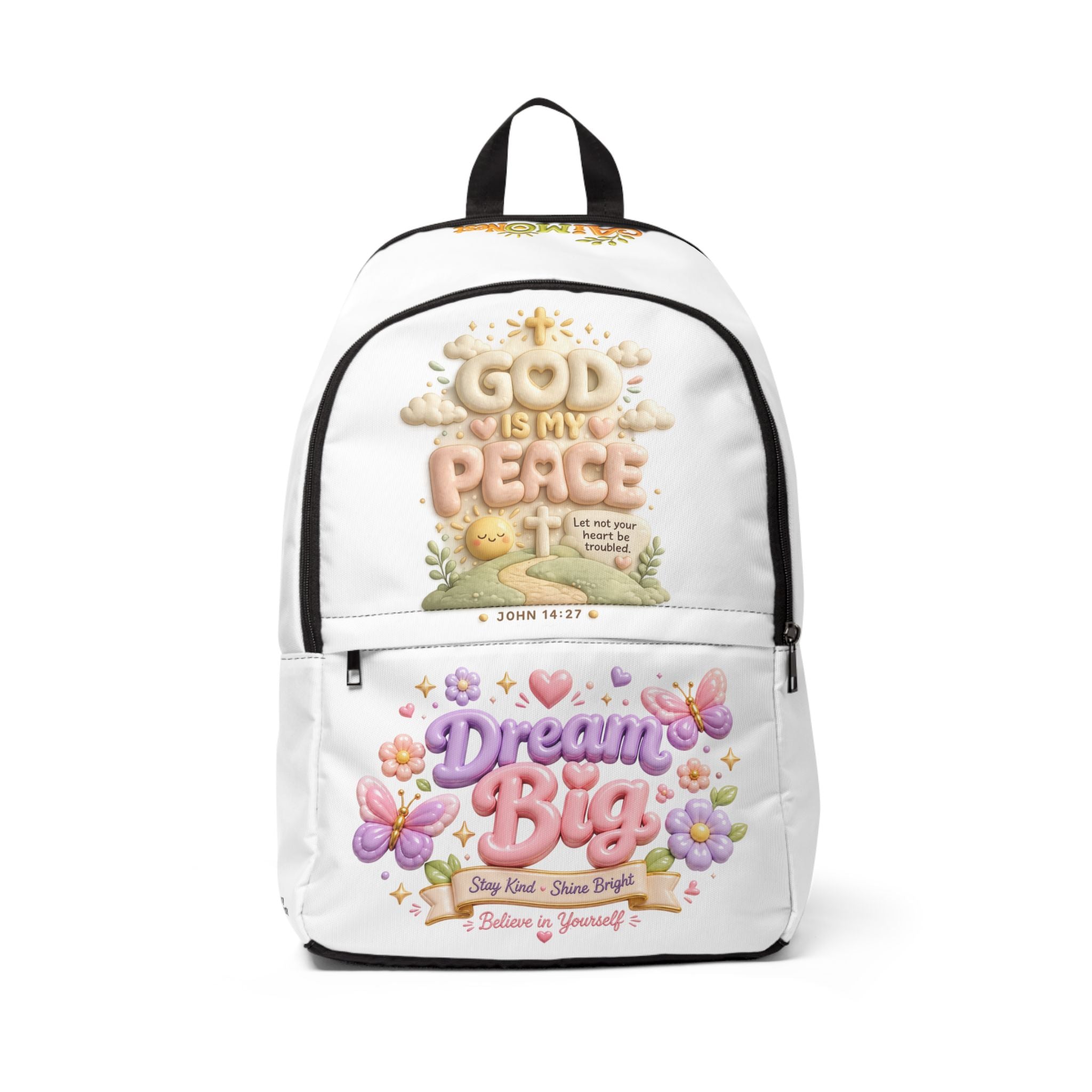 God Is My Peace Dream Big floral backpack | Christian inspirational backpack
