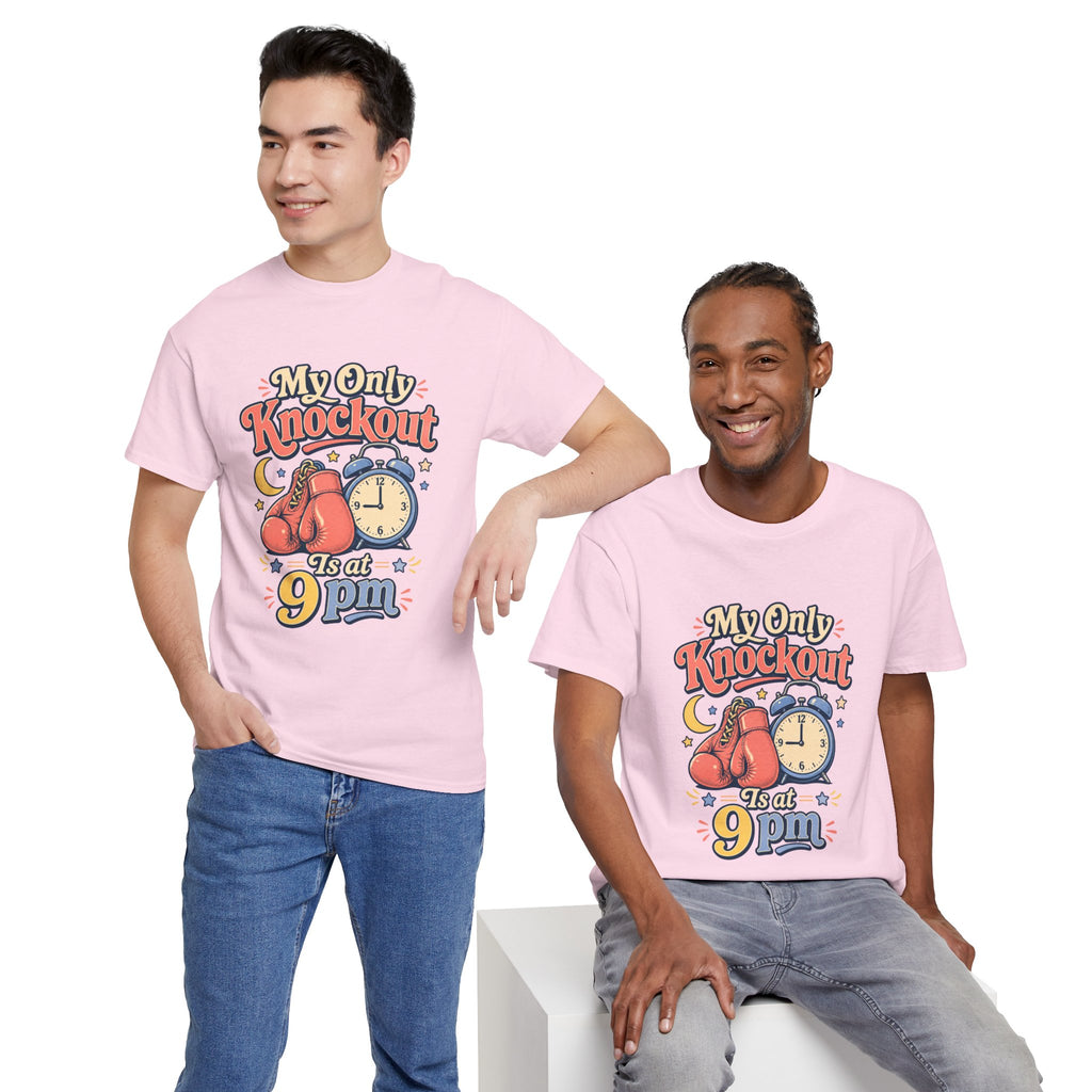 My Only Knockout Is at 9PM T-Shirt |  Funny Night Owl Boxing Graphic Tee  2607044