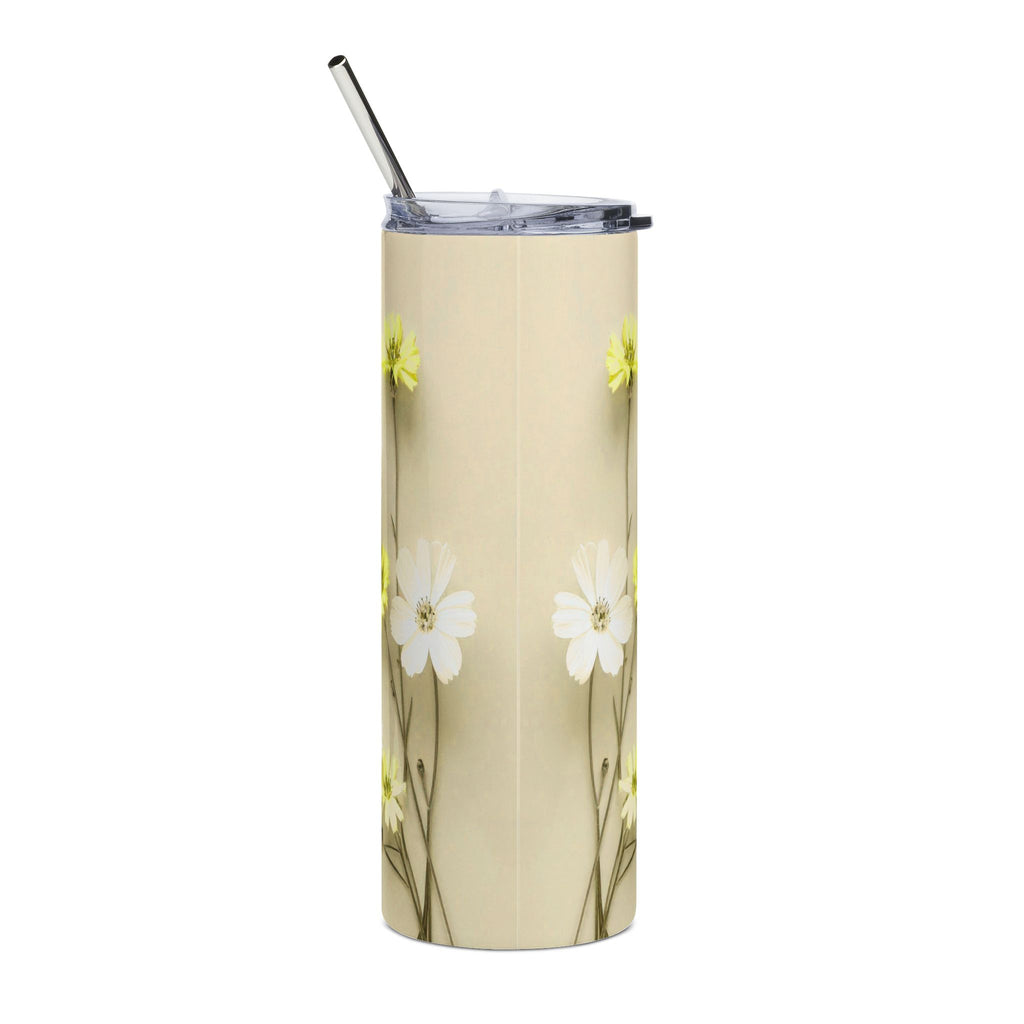 Christian Floral 20oz Stainless Tumbler | Believeth On Me Shall Never Thirst (John 6:35) - Yellow 2607052
