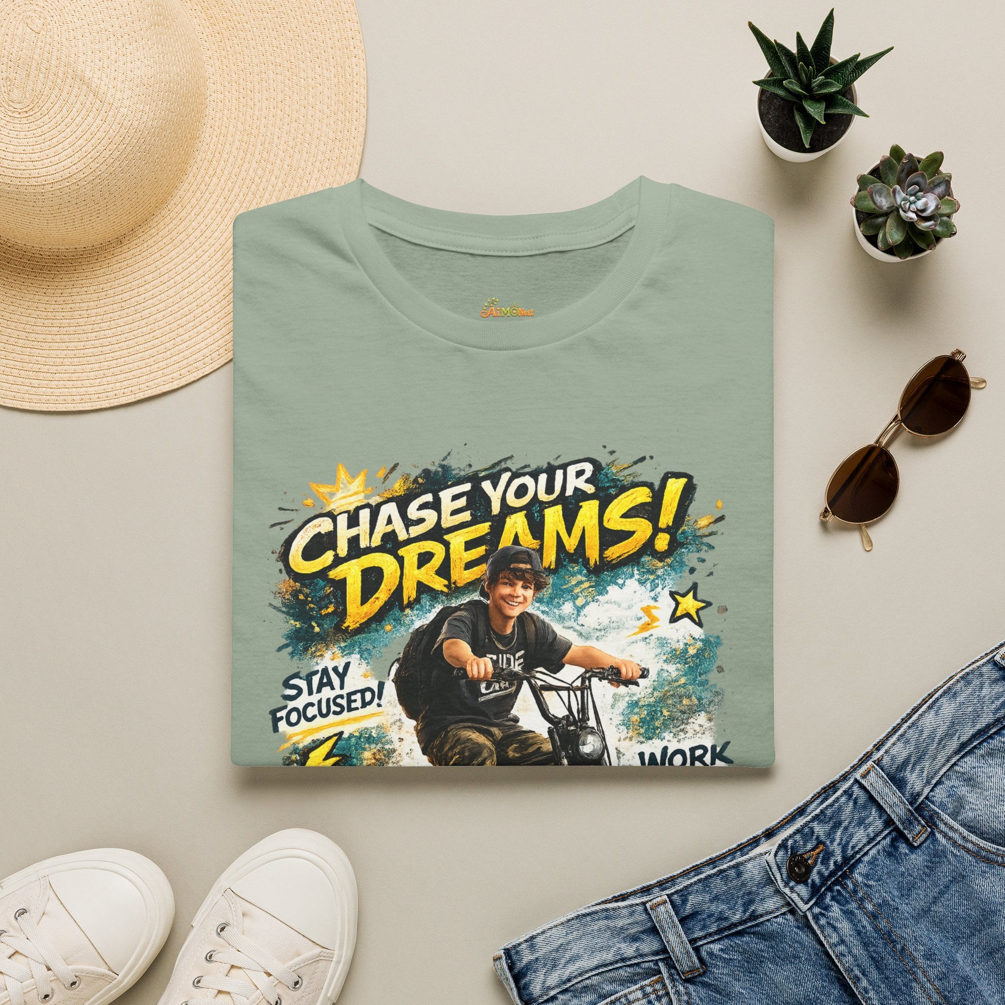 Chase Your Dreams Motorcycle Rider T-Shirt | Motivational Graphic Tee 2607006