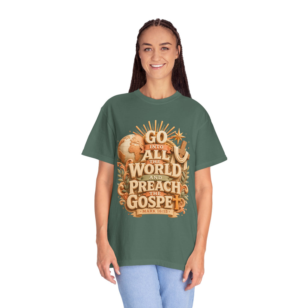T-Shirt — "Go Into All the World and Preach the Gospel" Christian Mission Tee