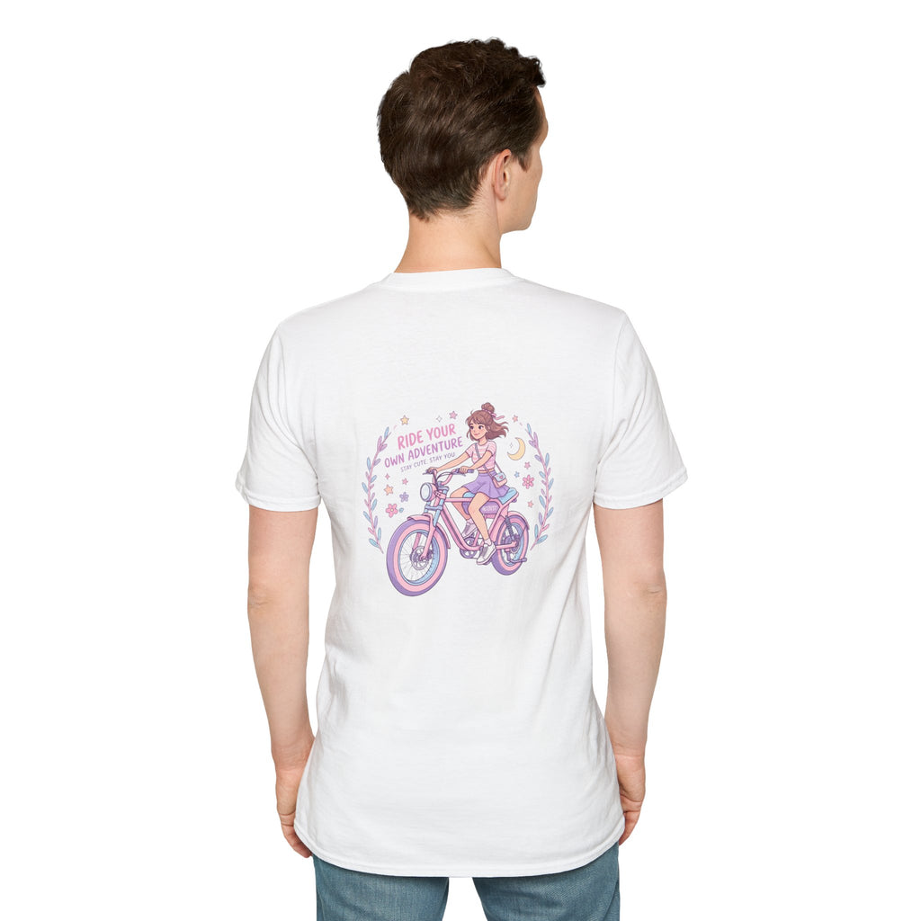 Vintage Lavender Bicycle Pocket T‑Shirt — Cute Retro Bike Graphic Tee