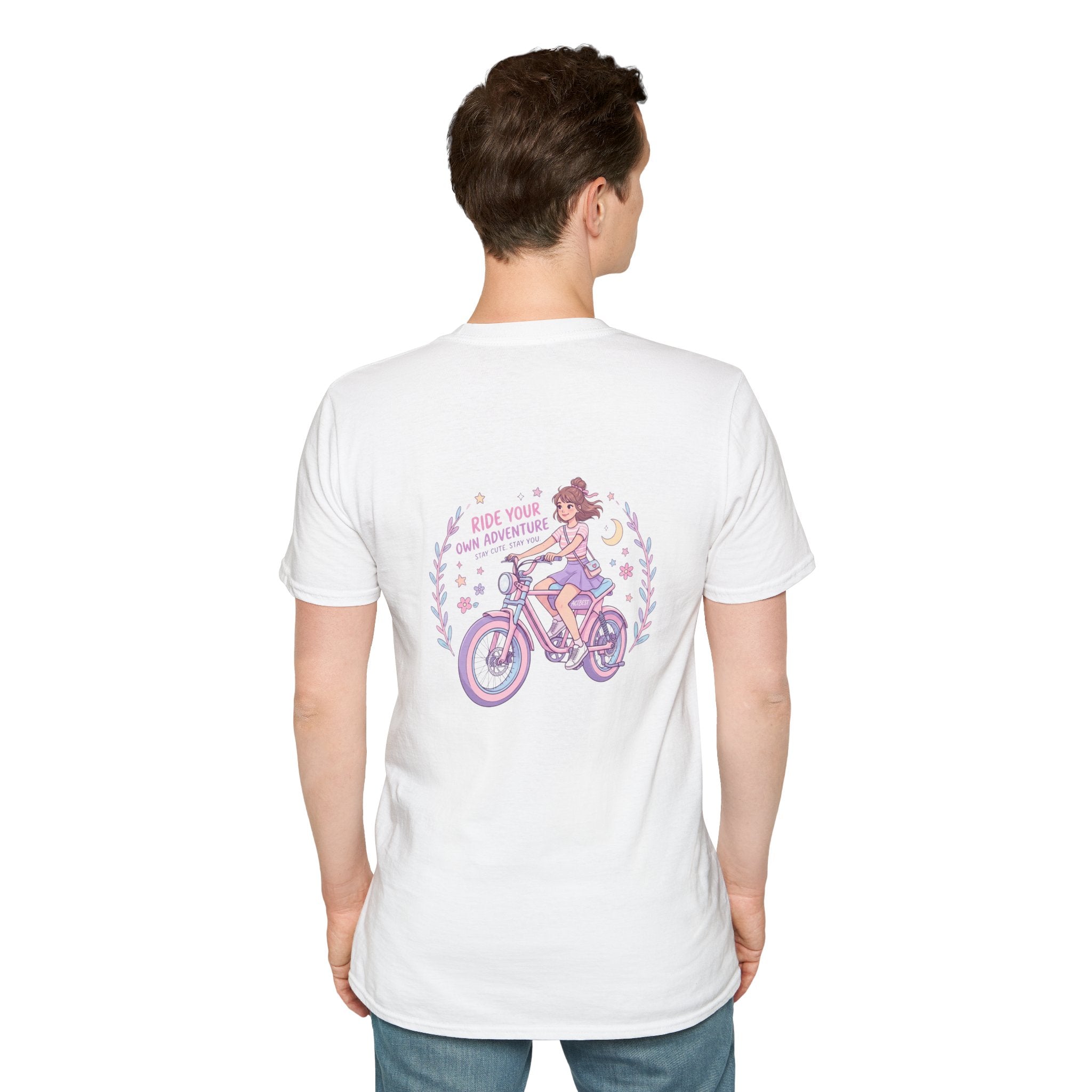 Vintage Lavender Bicycle Pocket T‑Shirt — Cute Retro Bike Graphic Tee