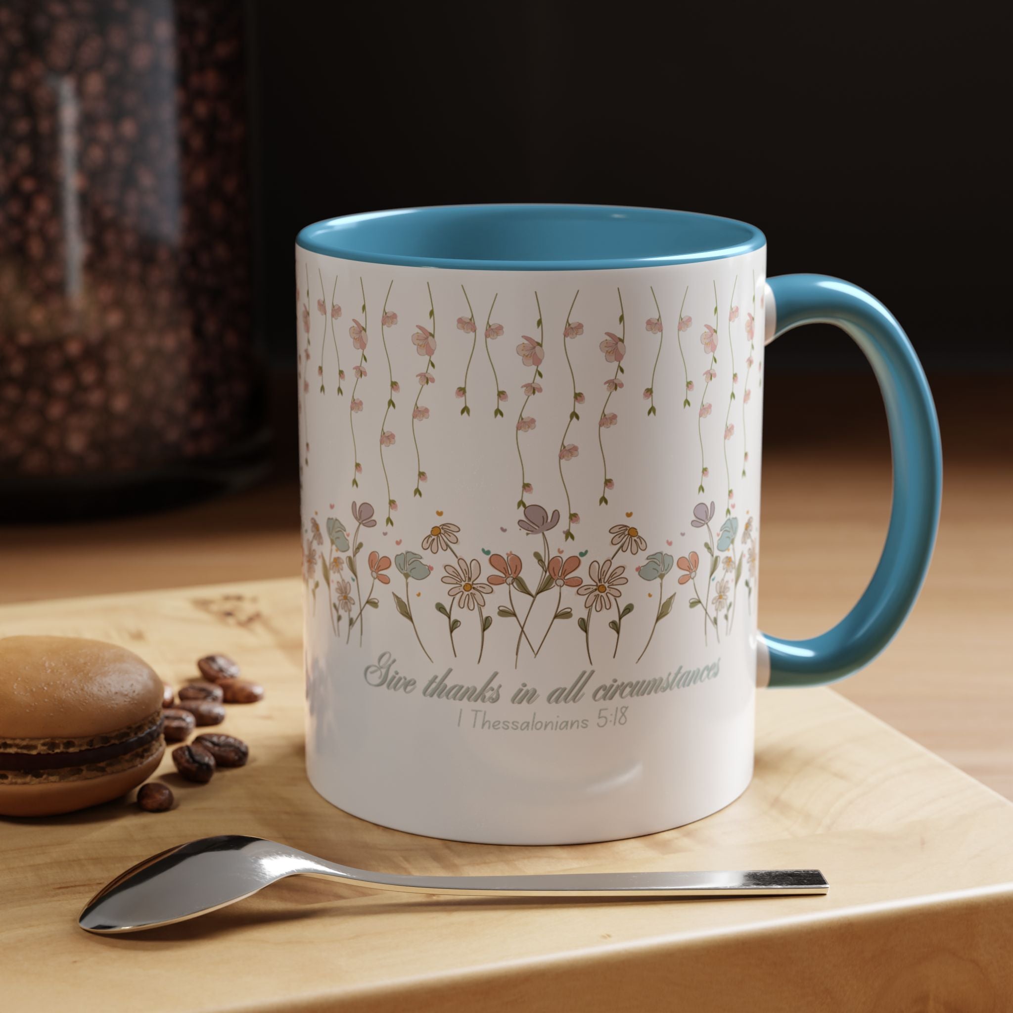 Custom Name For Thank You Coffee Mug | Personalized Grateful Floral Coffee Mug |  Gentle Remembrance 11oz | 15oz 2607033
