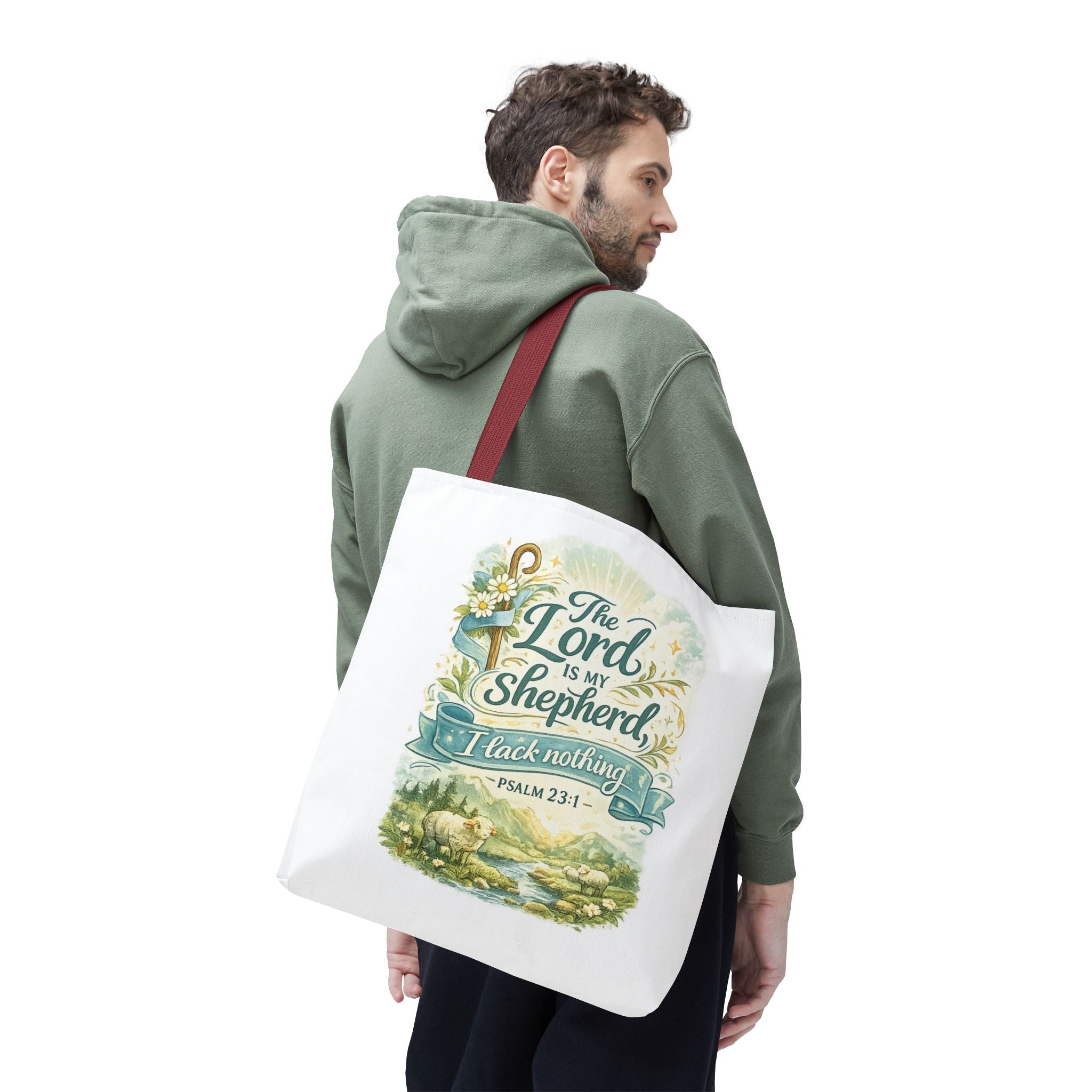 Floral Faith Tote Bag | The Lord Is My Shepherd | Psalm 23:1  4 Colors 2607043