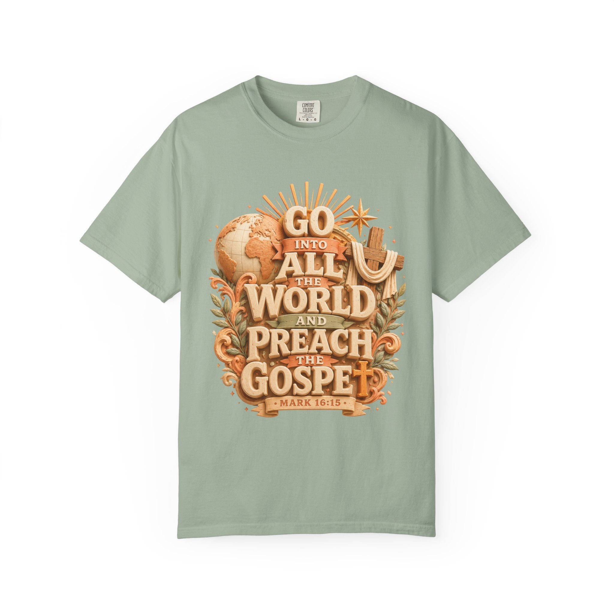 T-Shirt — "Go Into All the World and Preach the Gospel" Christian Mission Tee 2607022