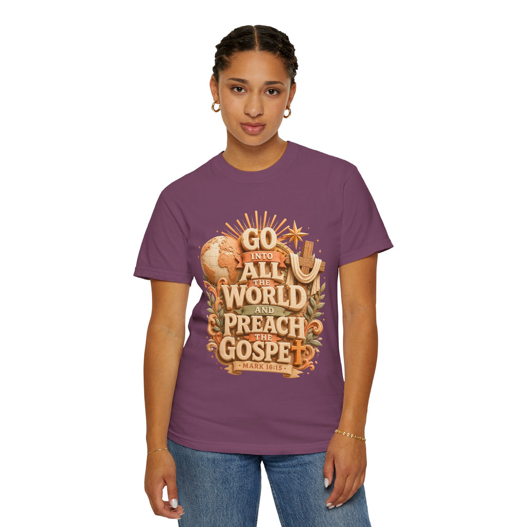 T-Shirt — "Go Into All the World and Preach the Gospel" Christian Mission Tee