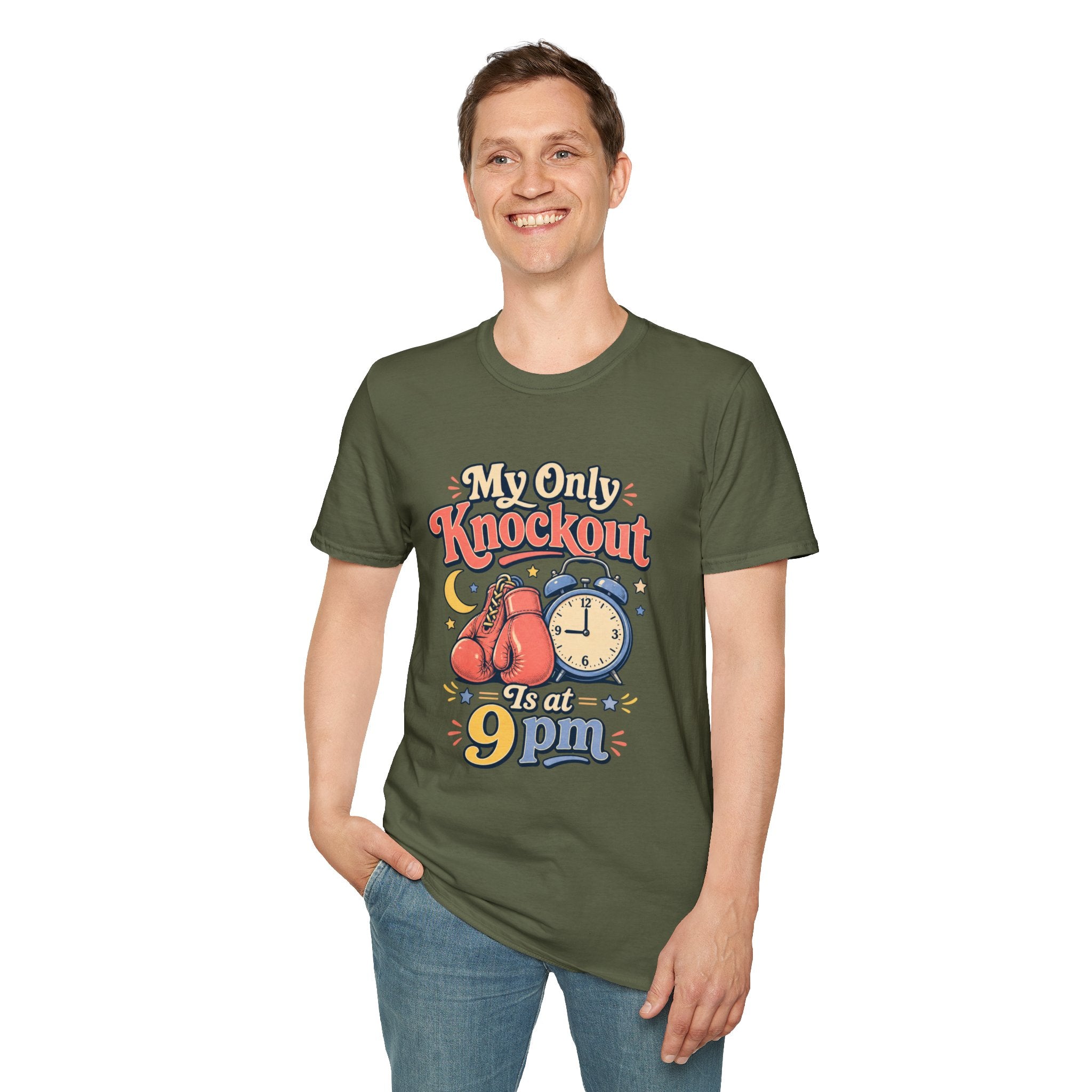 T Shirt | My Only Knockout Is at 9 PM | Retro Boxing Sleep Vibe