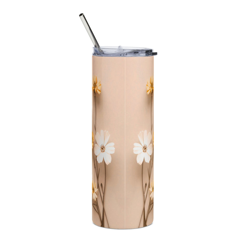 Christian Floral 20oz Stainless Tumbler | Believeth On Me Shall Never Thirst (John 6:35) Orange - 2607053