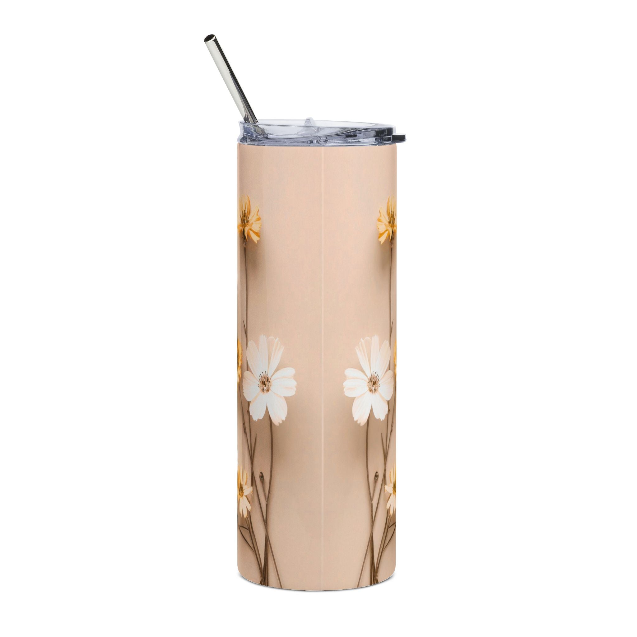 Christian Floral 20oz Stainless Tumbler | Believeth On Me Shall Never Thirst (John 6:35) Orange - 2607053