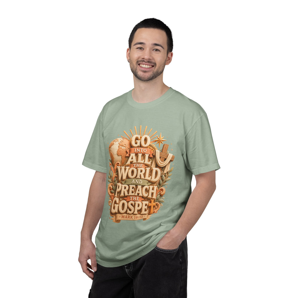 T-Shirt — "Go Into All the World and Preach the Gospel" Christian Mission Tee