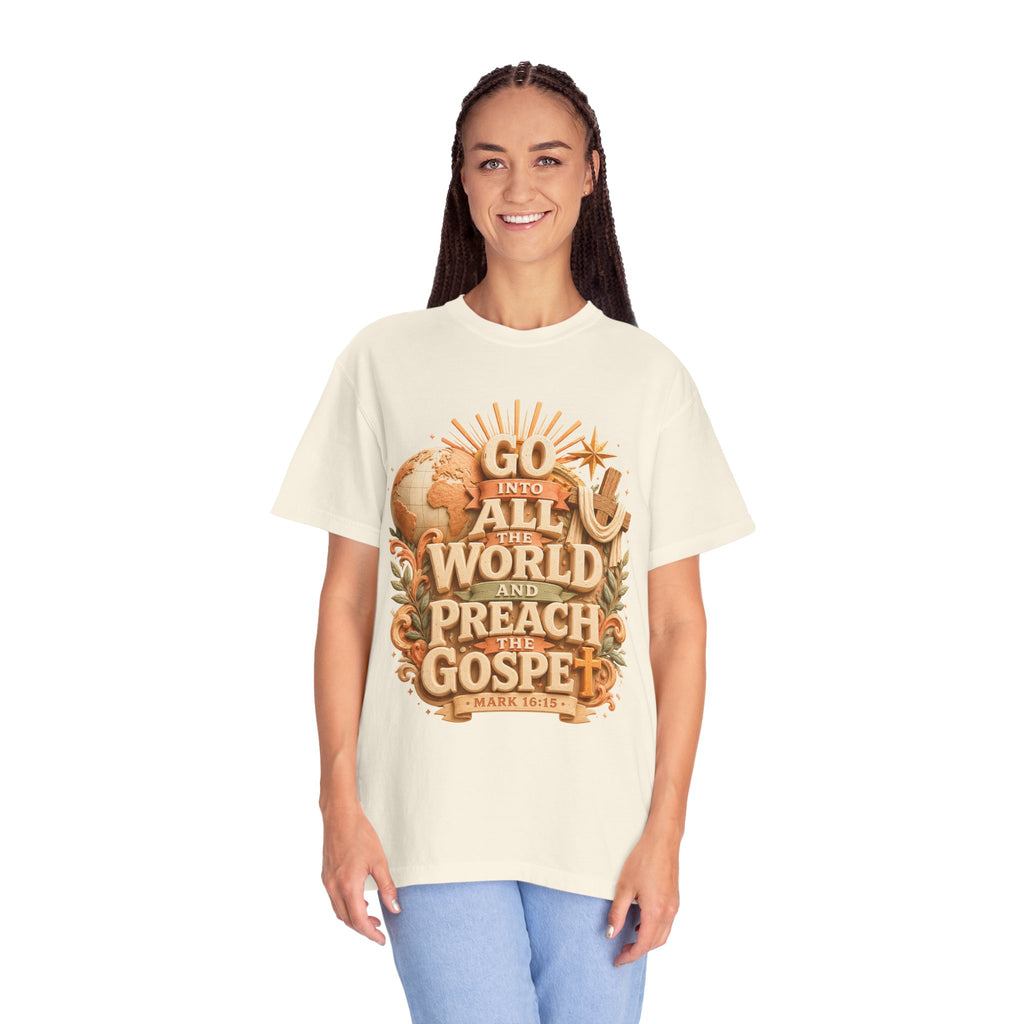 T-Shirt — "Go Into All the World and Preach the Gospel" Christian Mission Tee