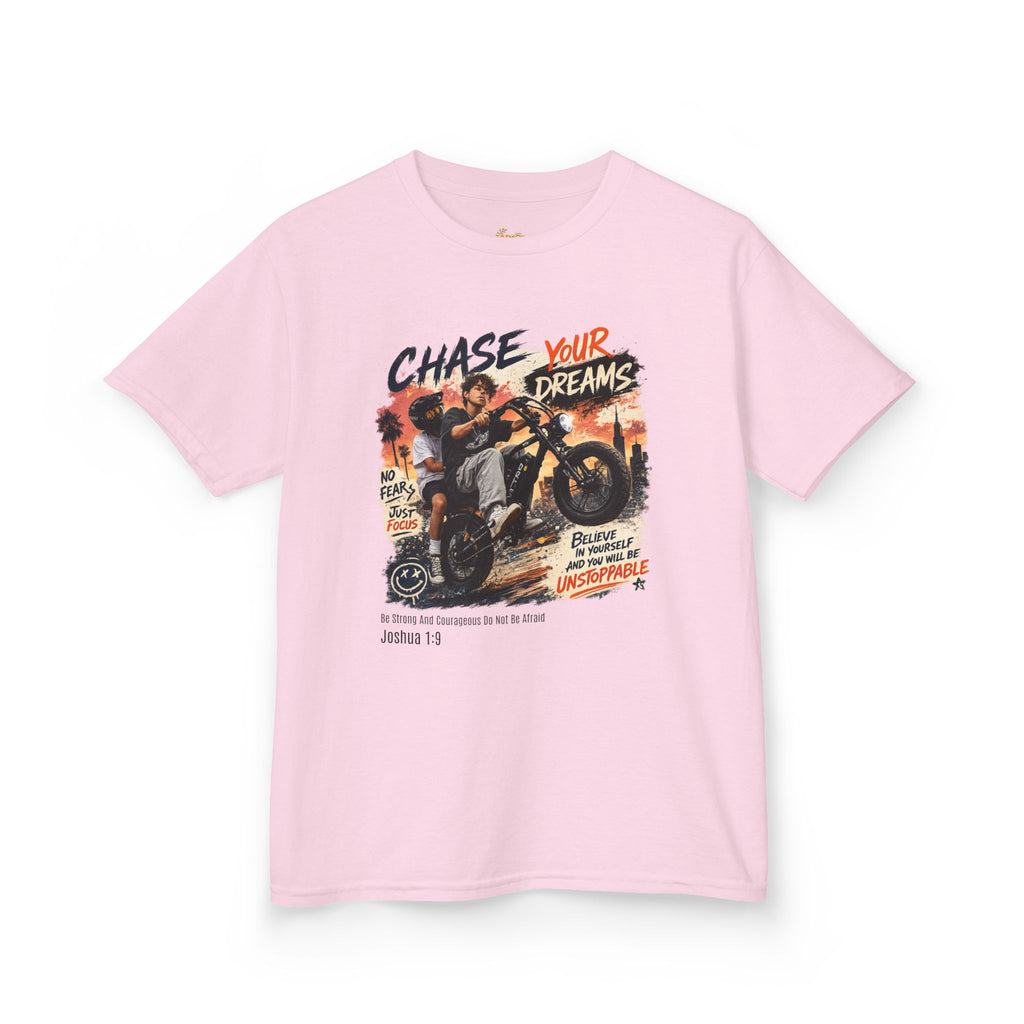 Kids Tee — "Chase Your Dreams" Motorcycle Graphic Shirt