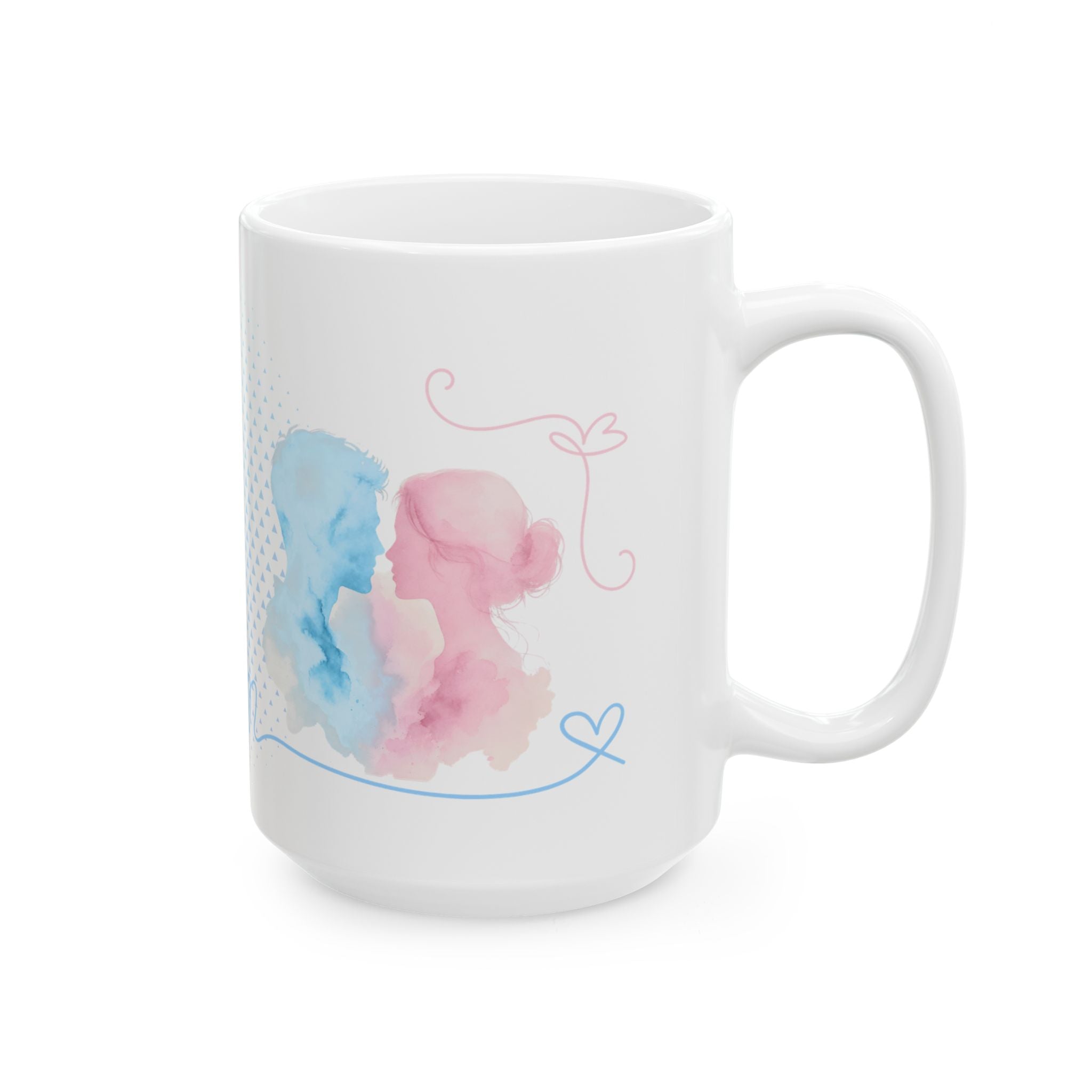Ceramic Mug - Cute Pastel Couple Love Design (11oz, 15oz)