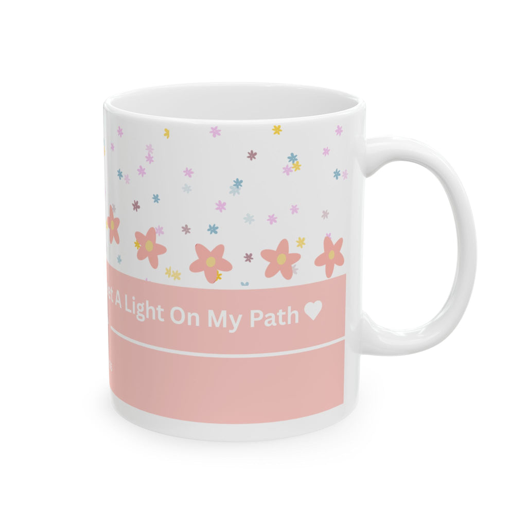 Inspirational Floral Psalm Mug - “Your Word Is A Lamp For My Feet” Ceramic Coffee Cup