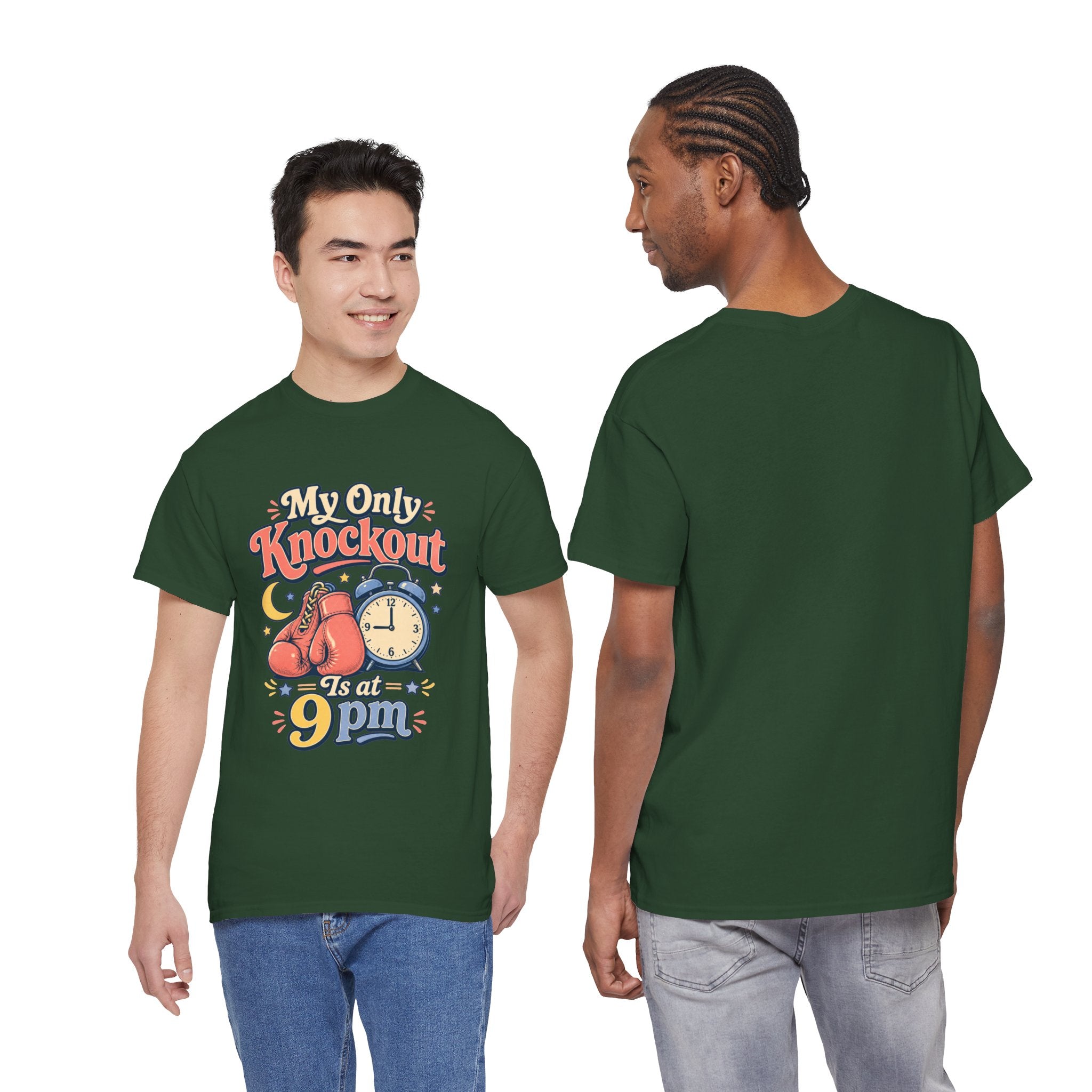 My Only Knockout Is at 9PM T-Shirt |  Funny Night Owl Boxing Graphic Tee  2607044