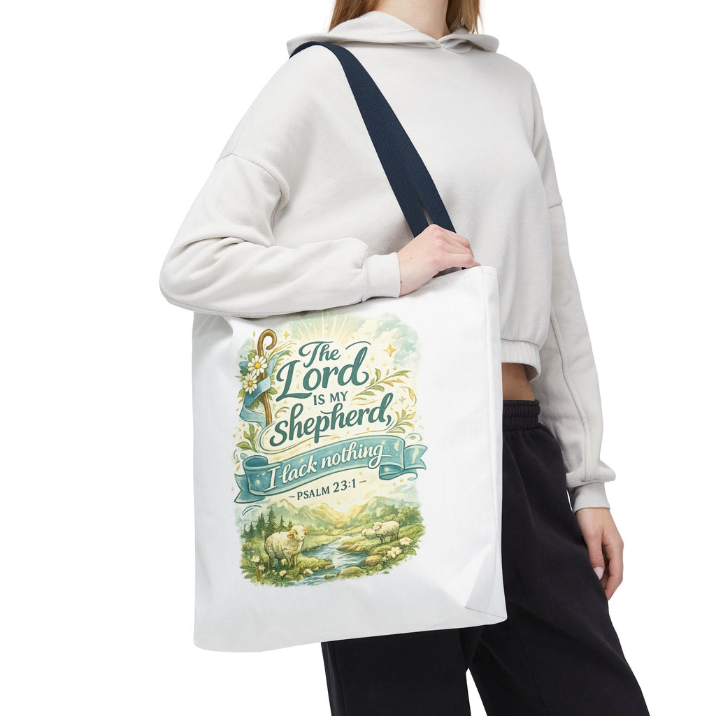 Floral Faith Tote Bag | The Lord Is My Shepherd | Psalm 23:1  4 Colors 2607043