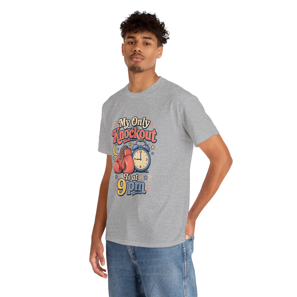 My Only Knockout Is at 9PM T-Shirt |  Funny Night Owl Boxing Graphic Tee  2607044
