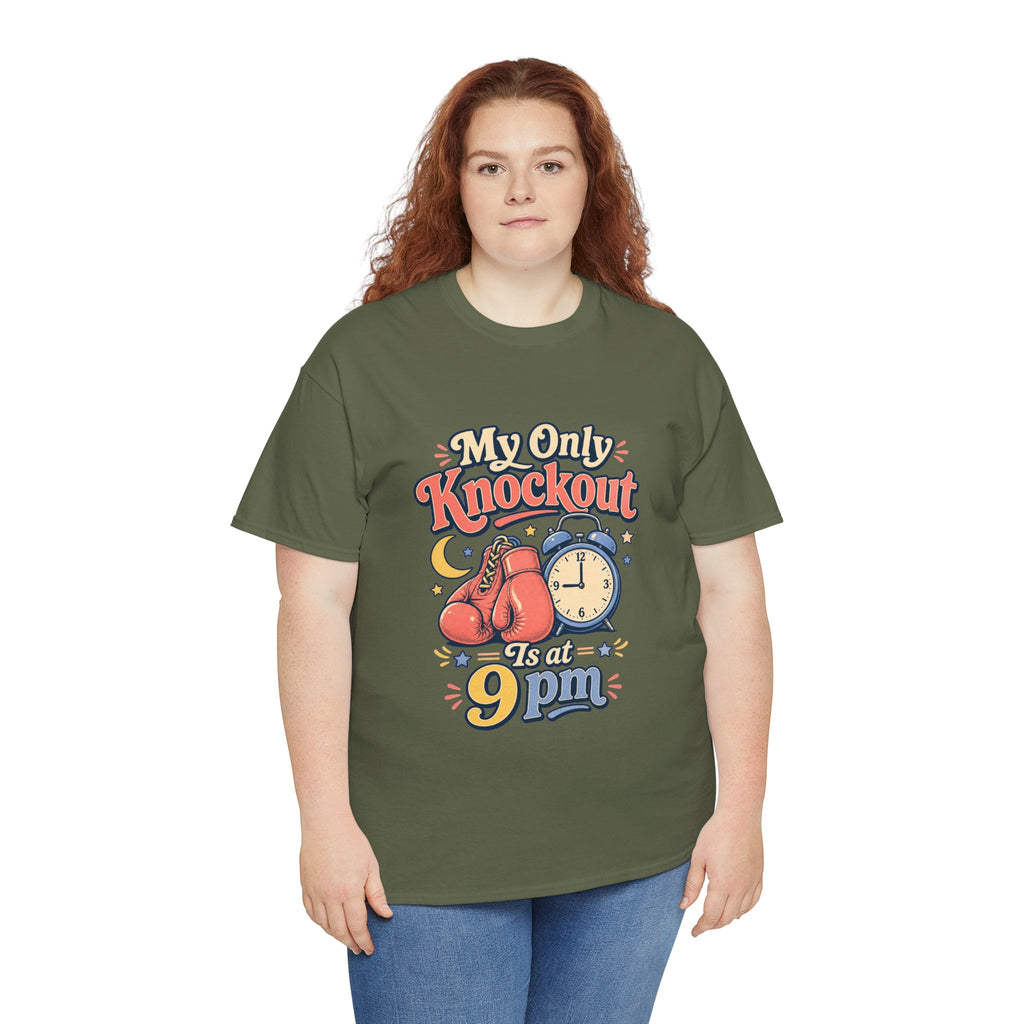My Only Knockout Is at 9PM T-Shirt |  Funny Night Owl Boxing Graphic Tee  2607044