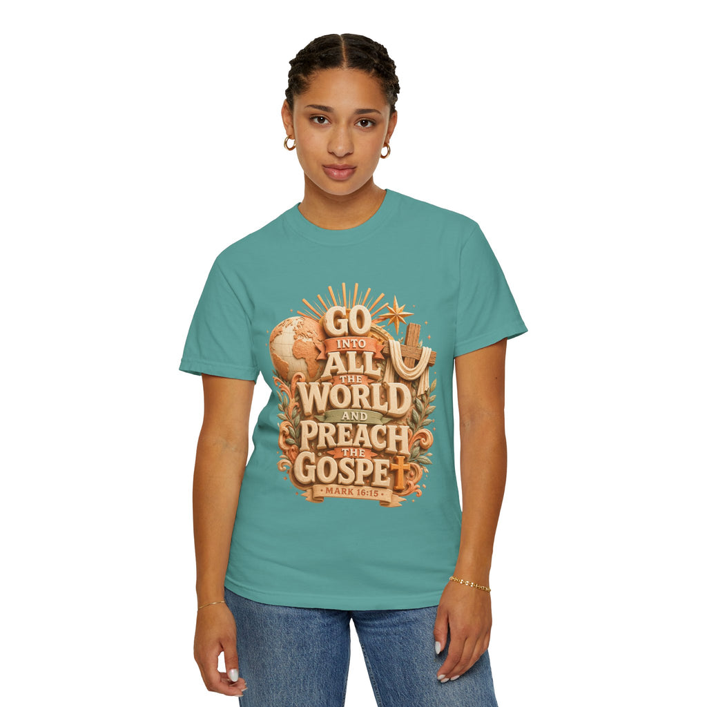 T-Shirt — "Go Into All the World and Preach the Gospel" Christian Mission Tee