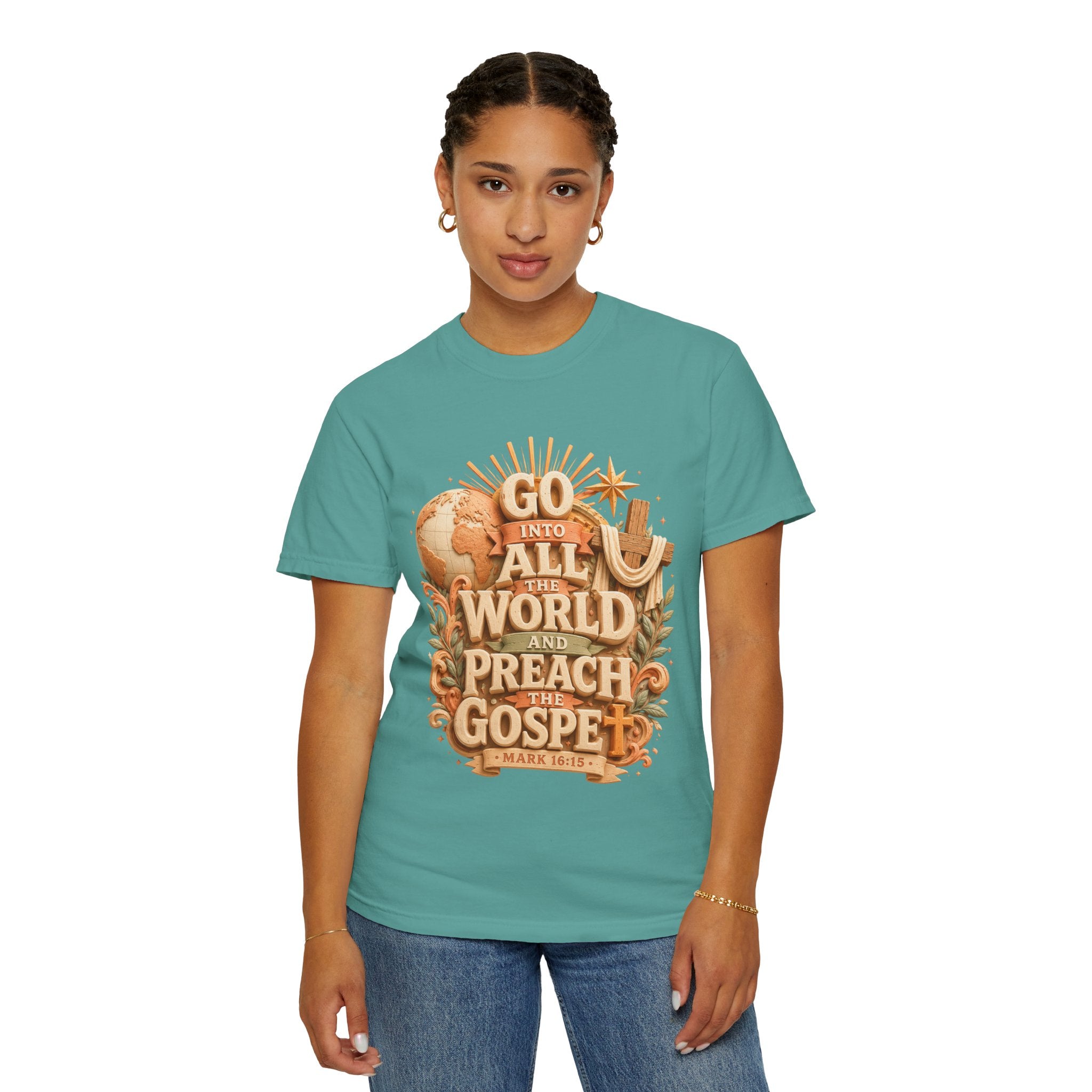 T-Shirt — "Go Into All the World and Preach the Gospel" Christian Mission Tee