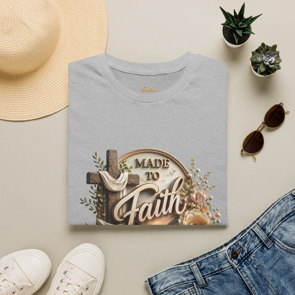 Made to Faith T-Shirt | Christian Cross Floral Scripture Tee