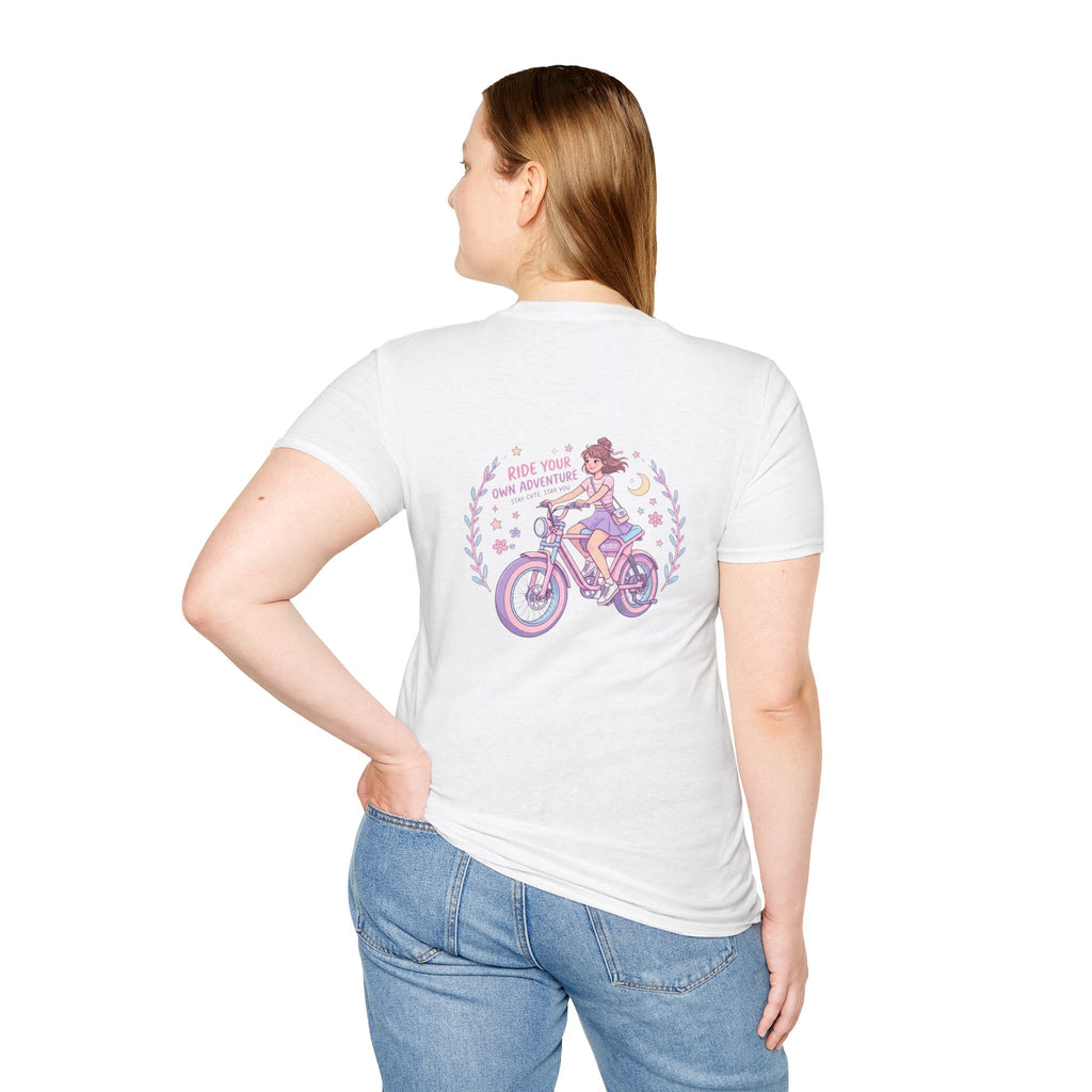 Vintage Lavender Bicycle Pocket T‑Shirt — Cute Retro Bike Graphic Tee