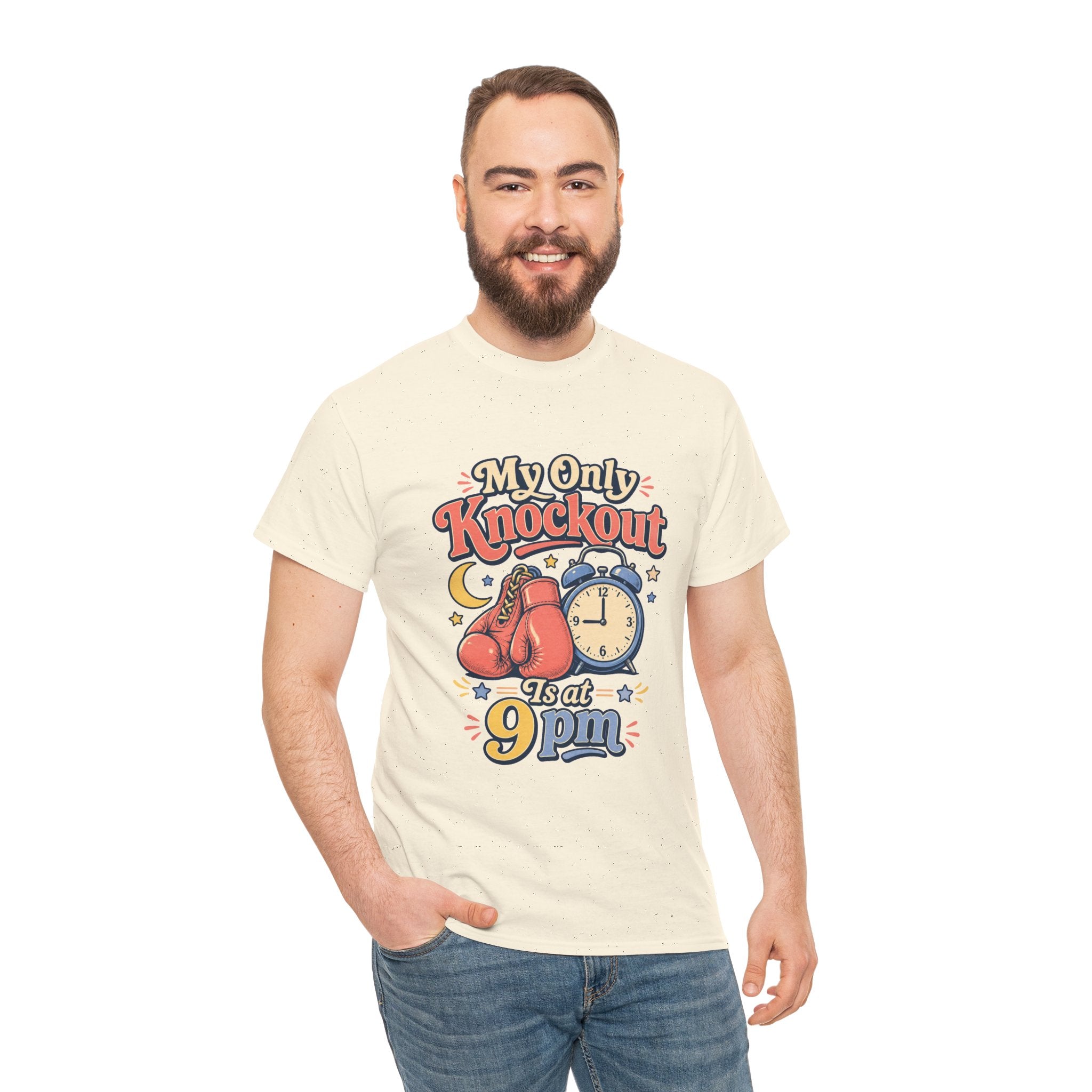 My Only Knockout Is at 9PM T-Shirt |  Funny Night Owl Boxing Graphic Tee  2607044