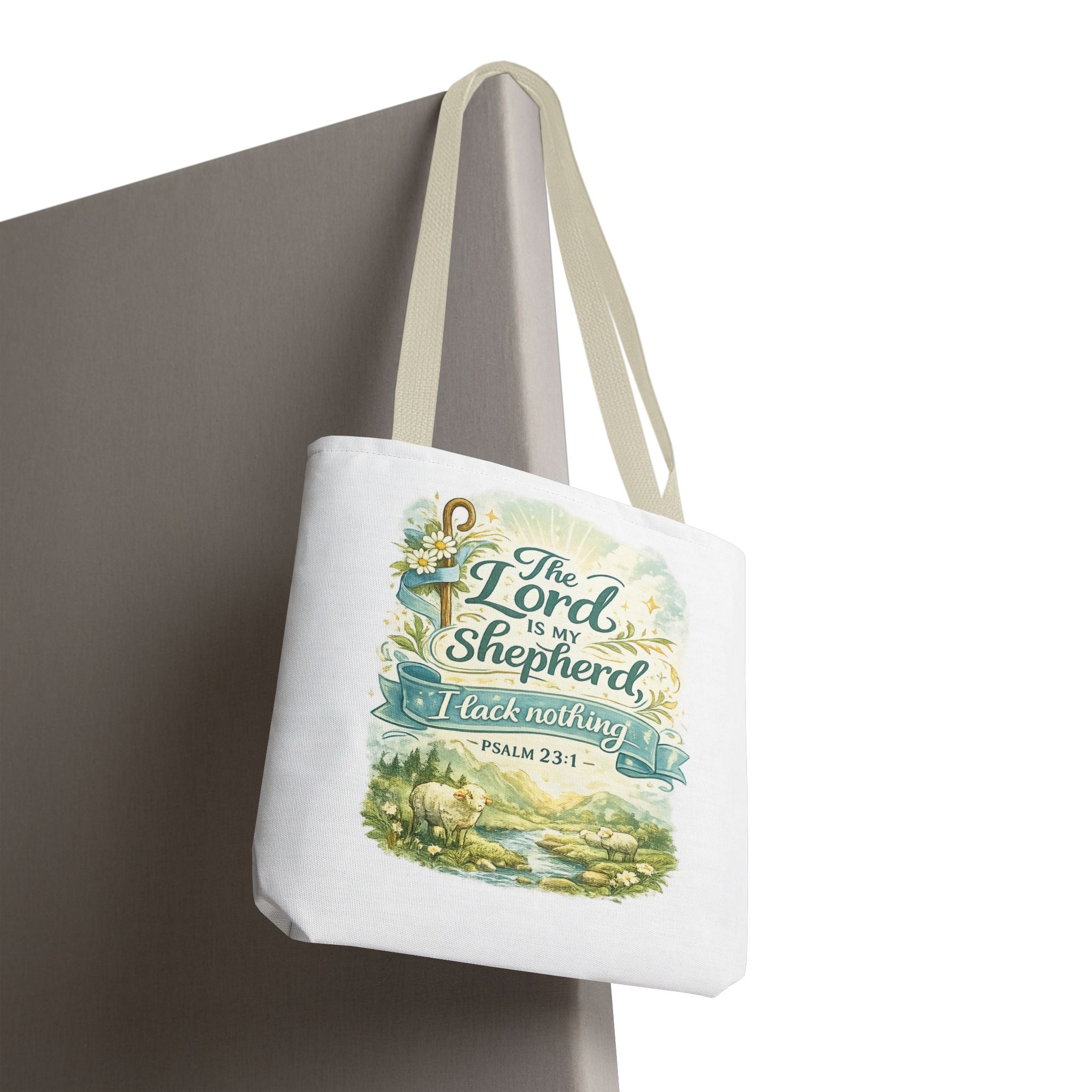 Floral Faith Tote Bag | The Lord Is My Shepherd | Psalm 23:1  4 Colors 2607043