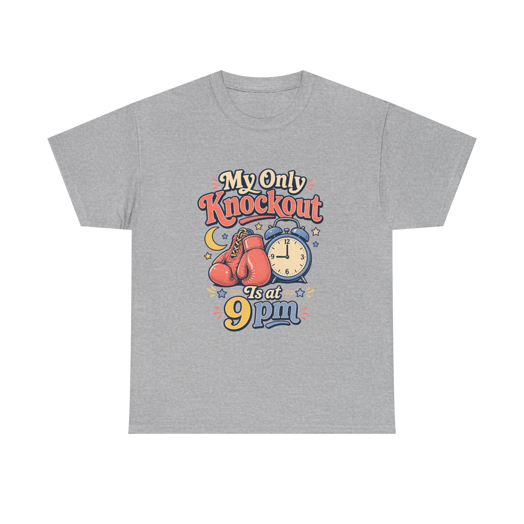 My Only Knockout Is at 9PM T-Shirt |  Funny Night Owl Boxing Graphic Tee  2607044