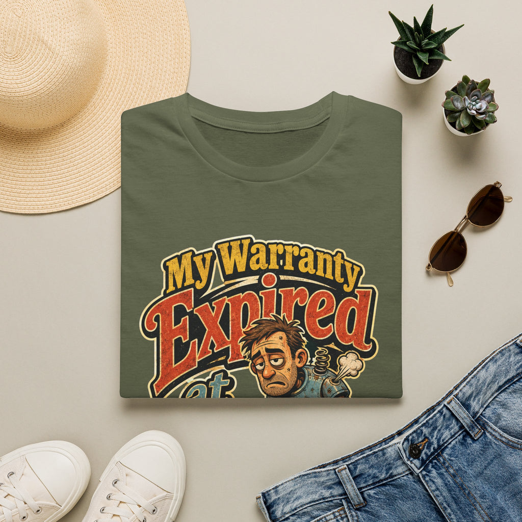 Unisex Soft stylet-Shirt — “My Warranty Expired at 25” Vintage Humorous Tee